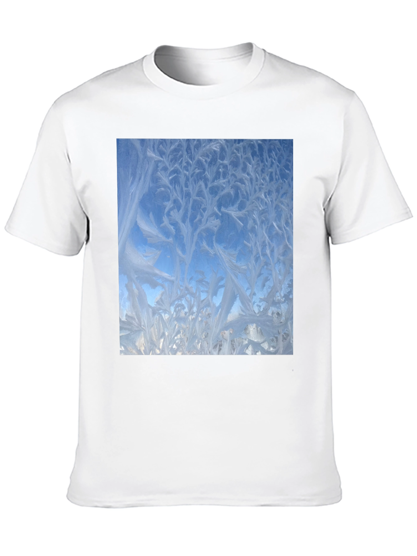 Winter Window Frost Print T-Shirt - Black