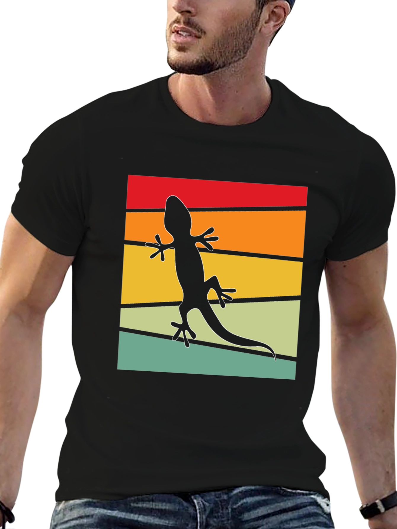 Retro Lizard T-Shirt - Cool Reptile Silhouette Tee