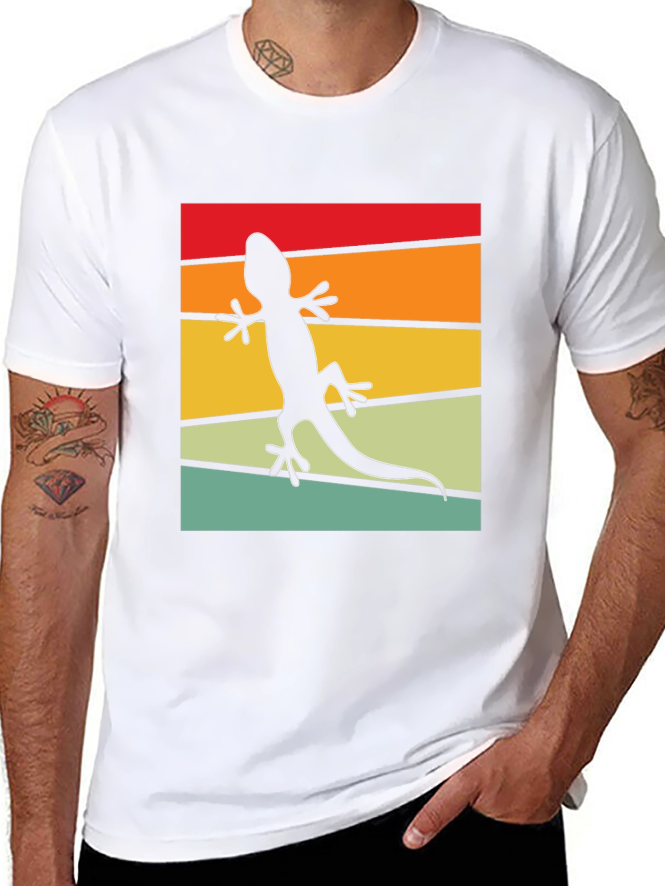Retro Lizard T-Shirt - Cool Reptile Silhouette Tee
