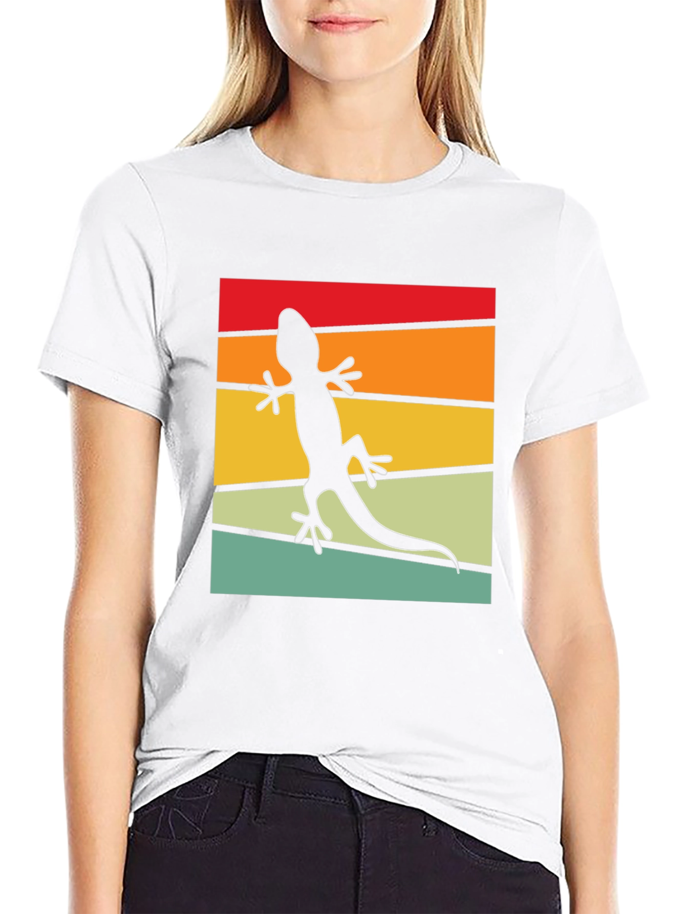 Retro Lizard T-Shirt - Cool Reptile Silhouette Tee