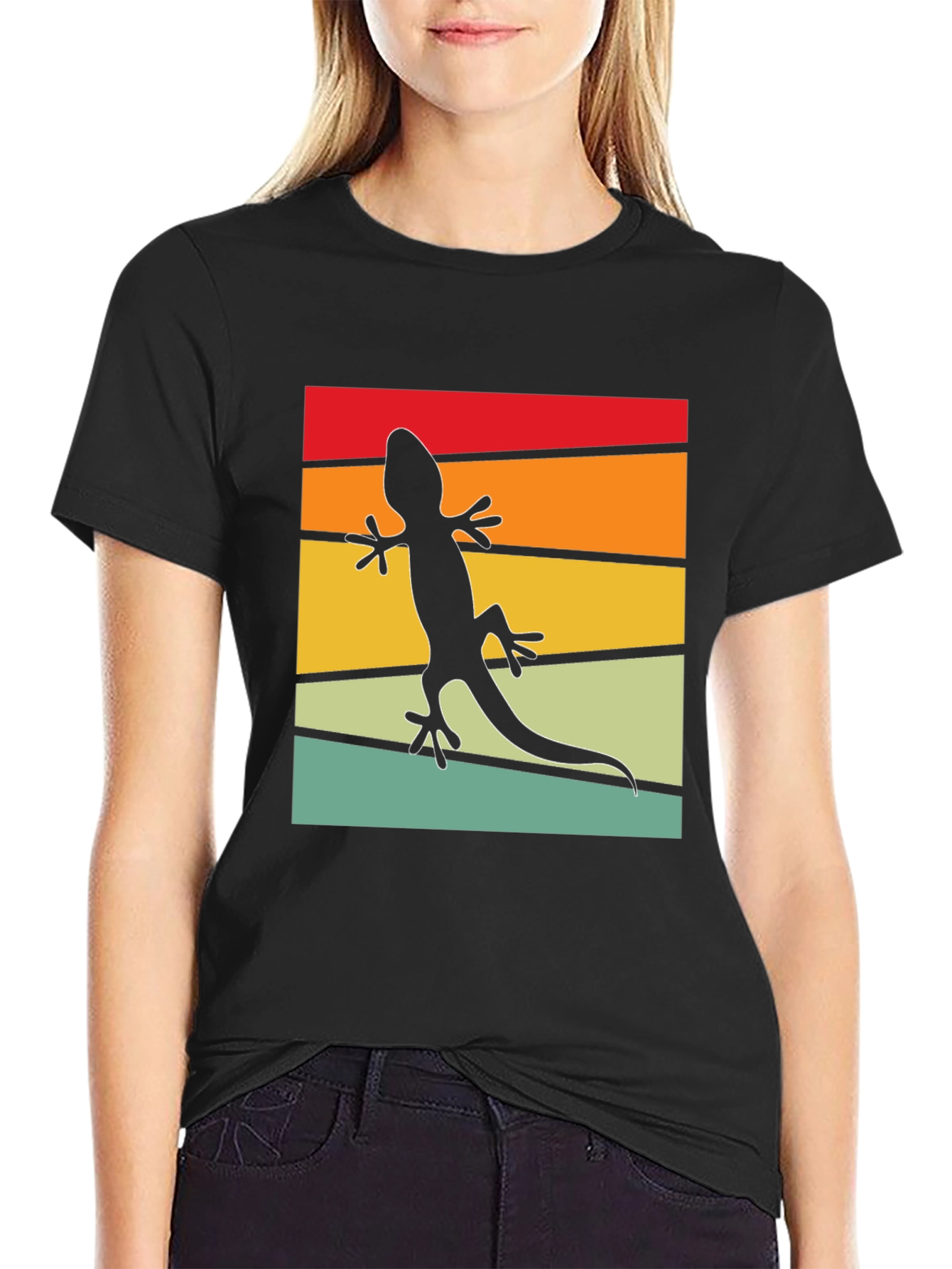 Retro Lizard T-Shirt - Cool Reptile Silhouette Tee