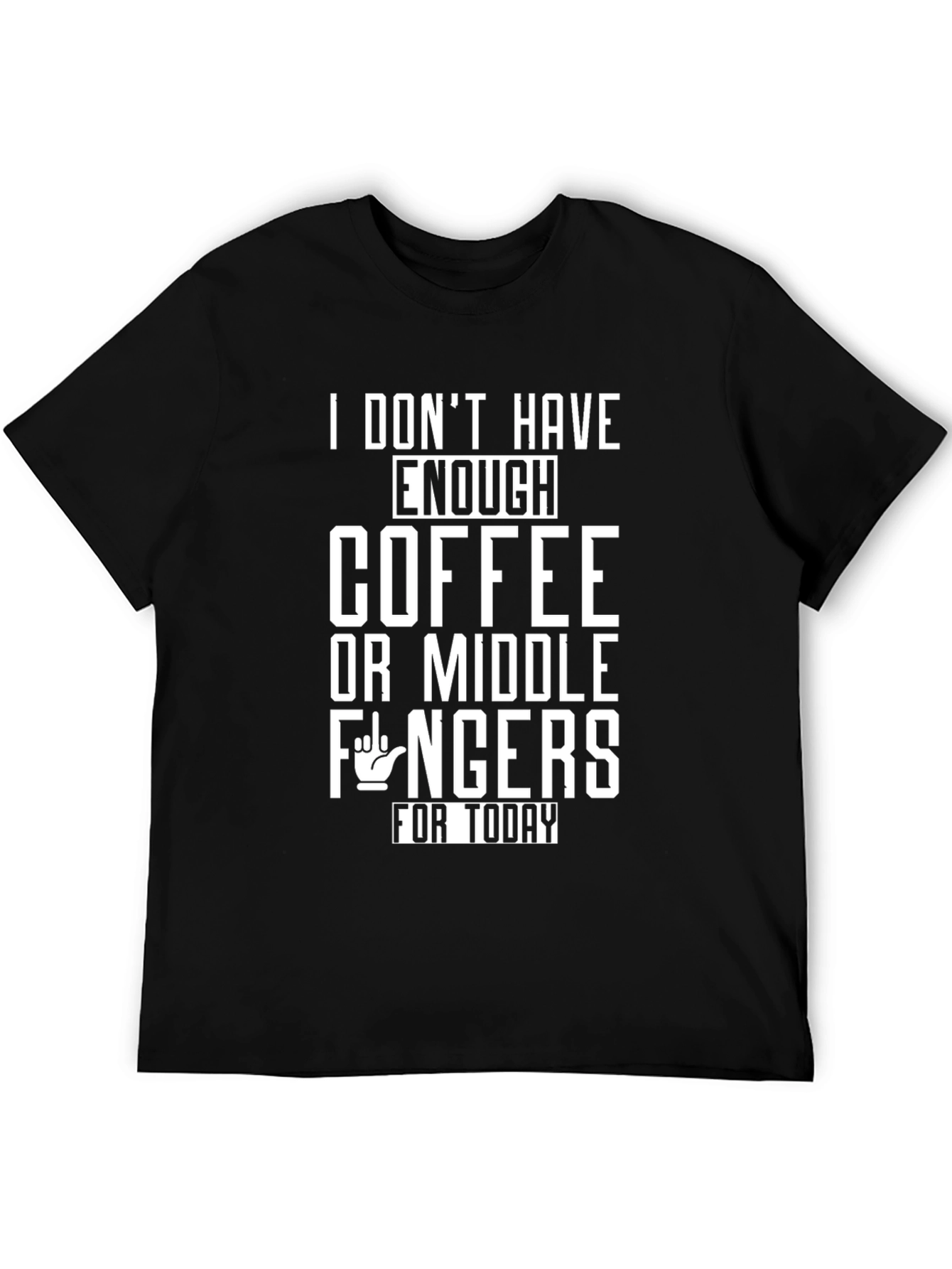 Funny Coffee & Middle Fingers Graphic T-Shirt
