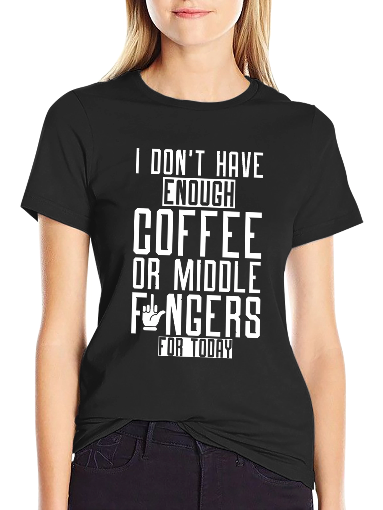 Funny Coffee & Middle Fingers Graphic T-Shirt