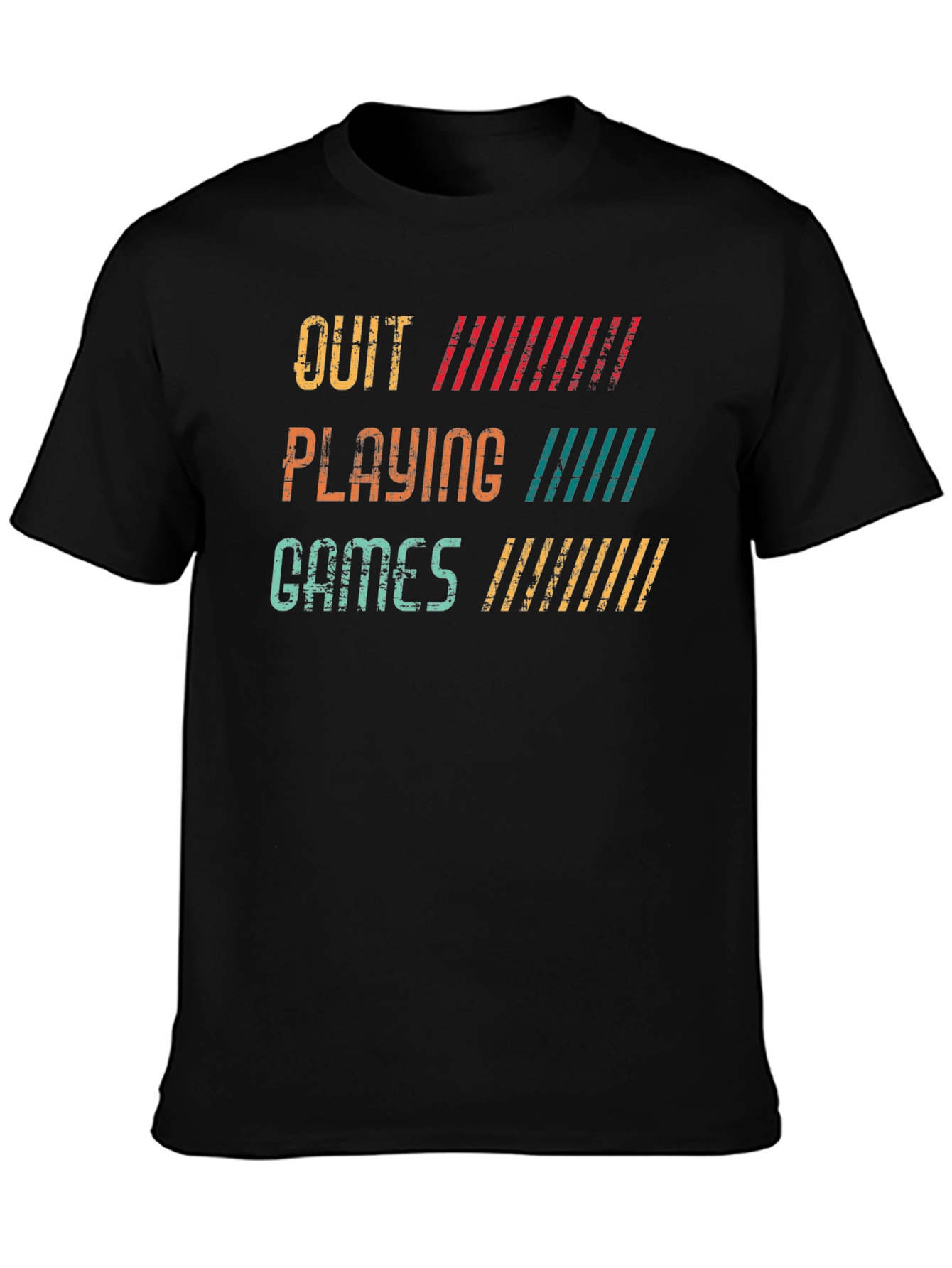 Quit Playing Games Retro Graphic Tee