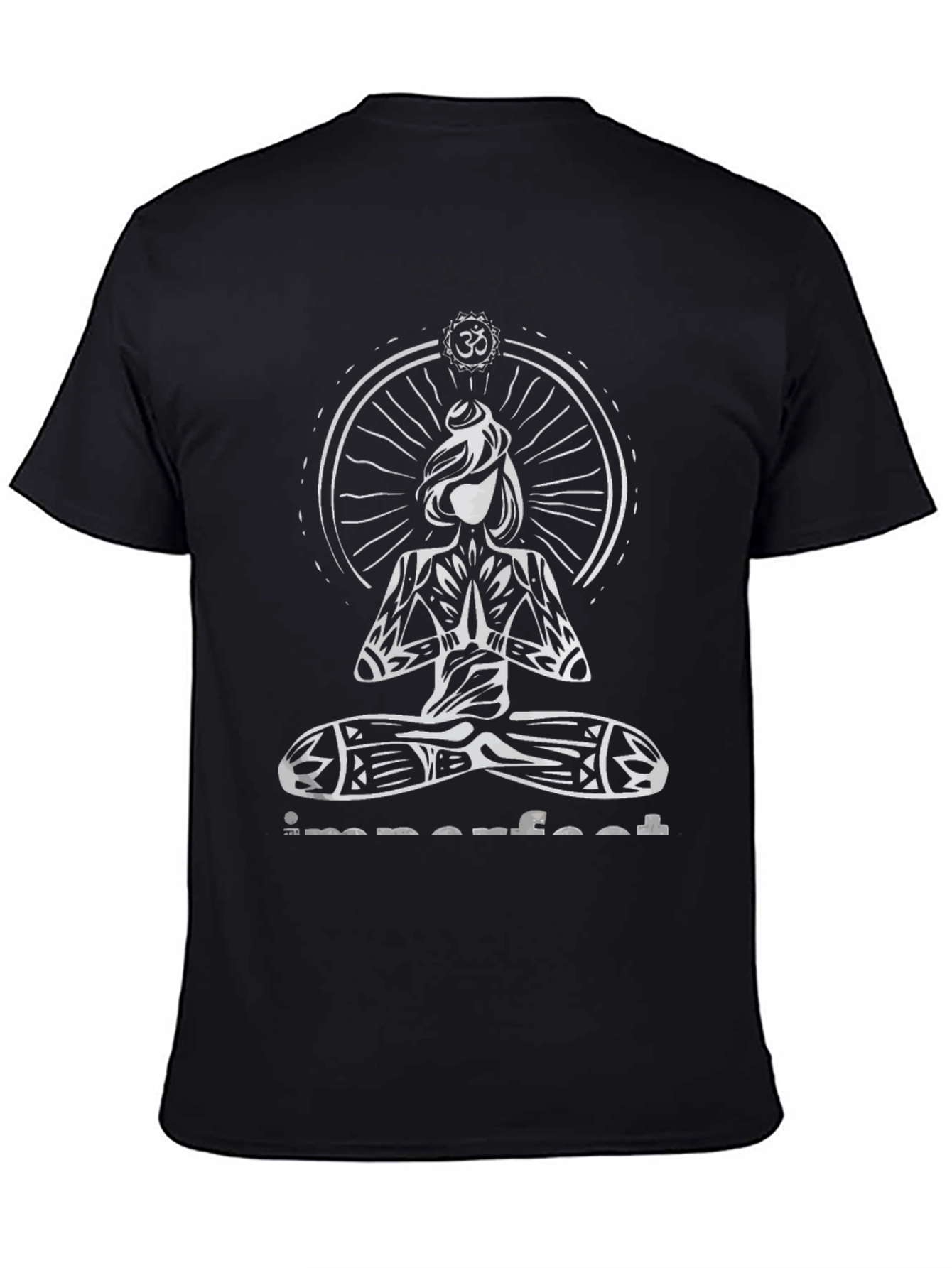 Imperfect Yoga Graphic Print Black T-Shirt