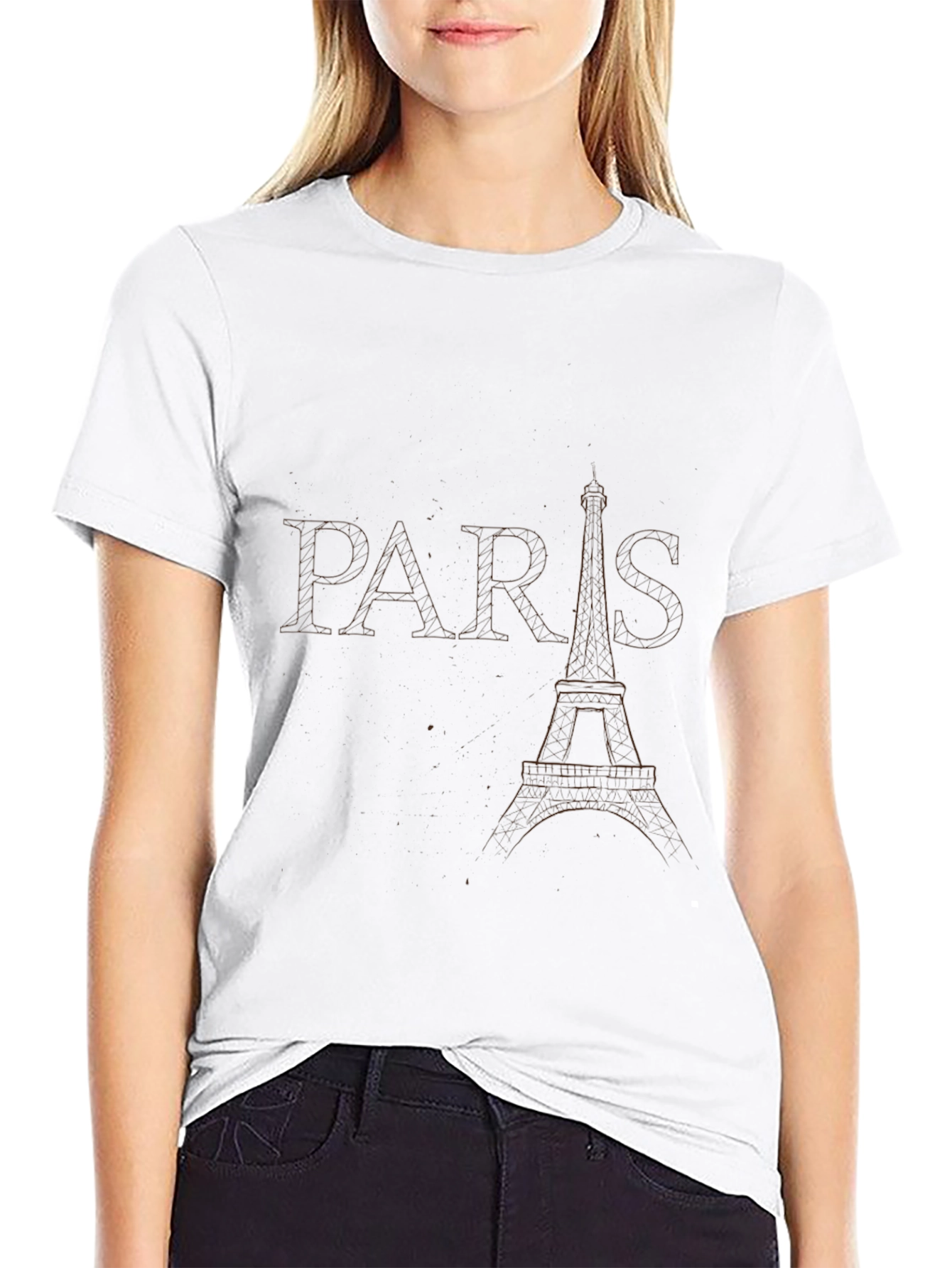 Paris Eiffel Tower Black Graphic Tee