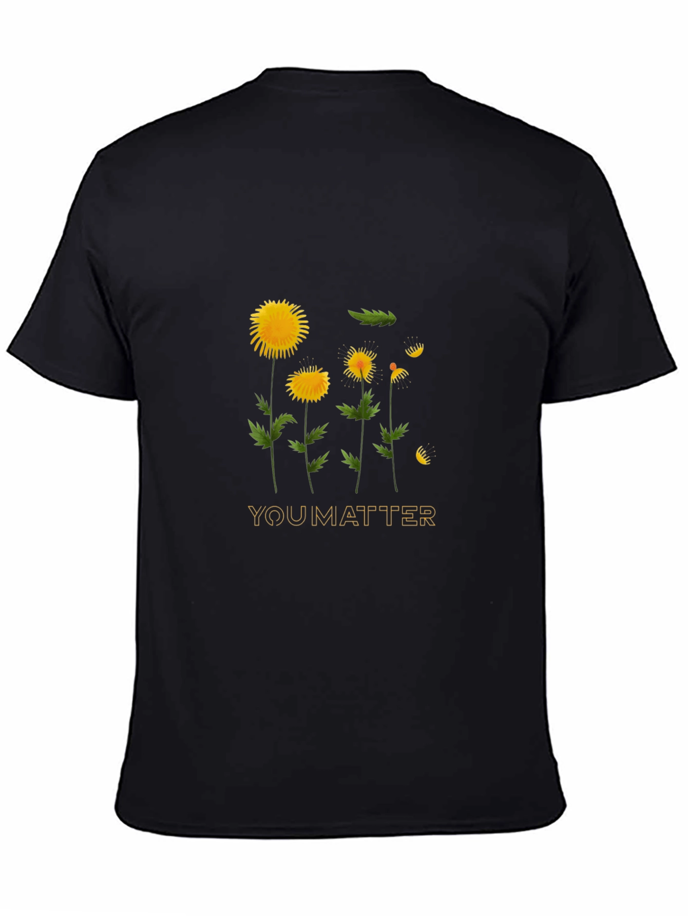 You Matter Dandelion Graphic Black T-Shirt