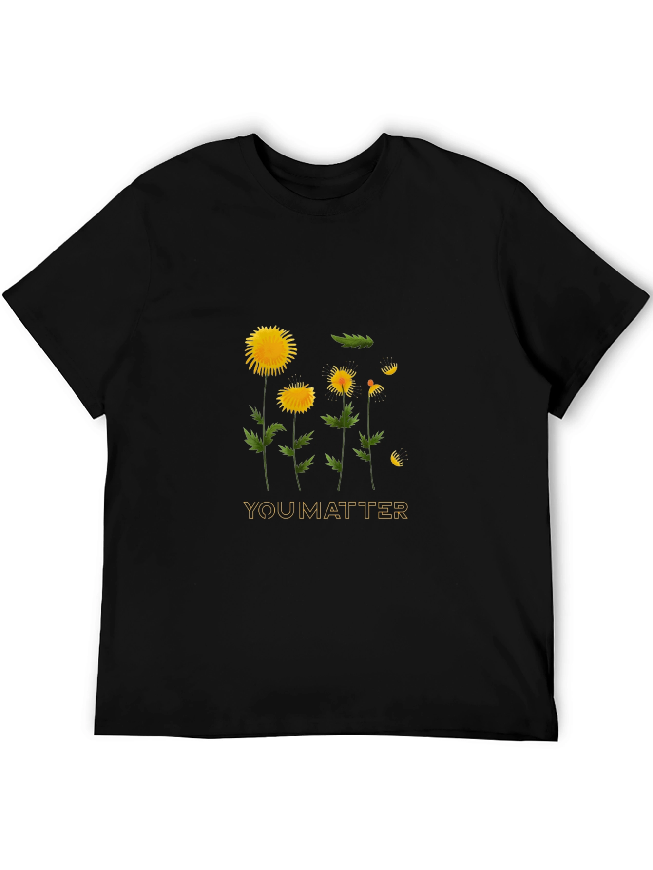 You Matter Dandelion Graphic Black T-Shirt