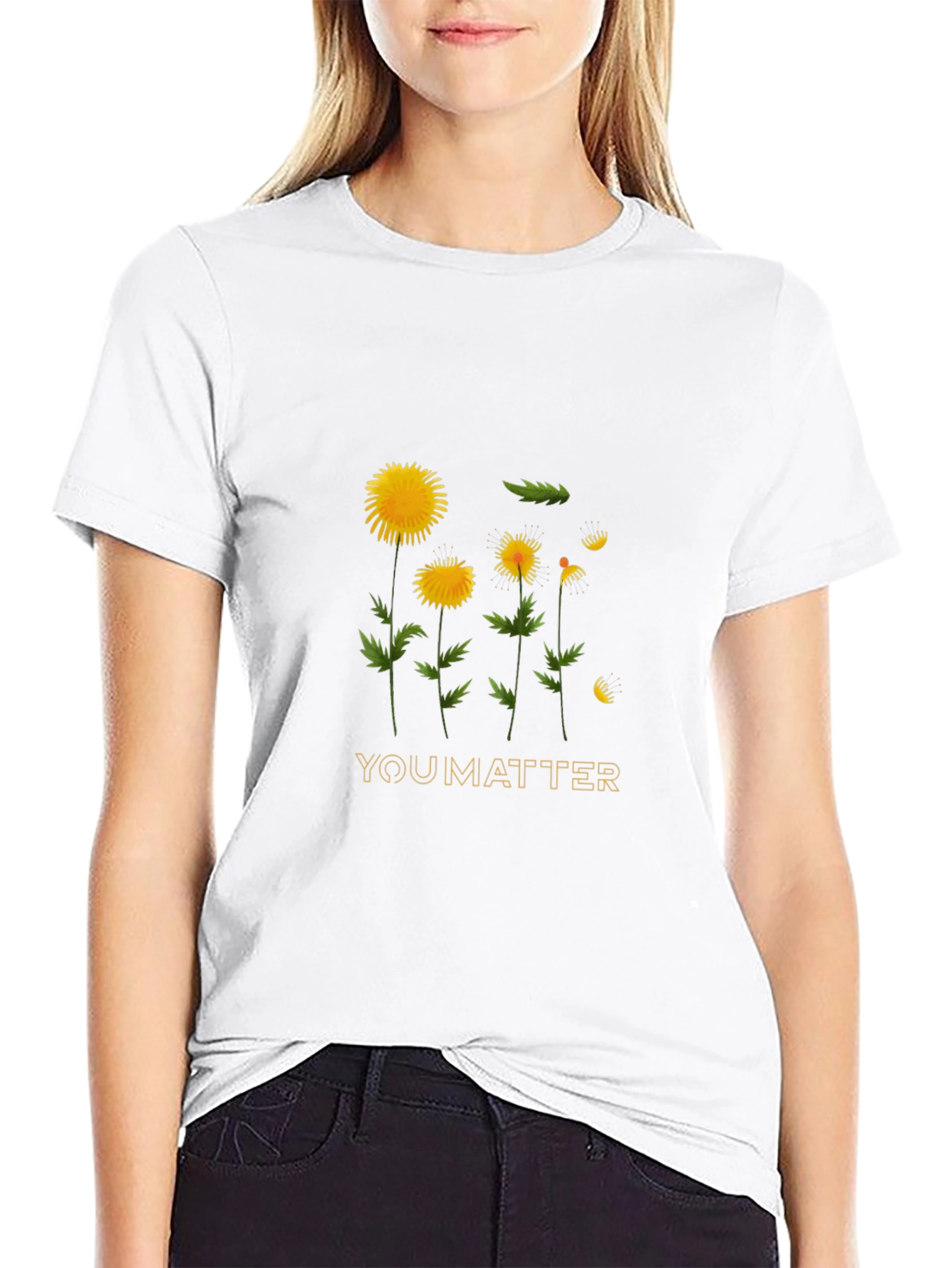 You Matter Dandelion Graphic Black T-Shirt