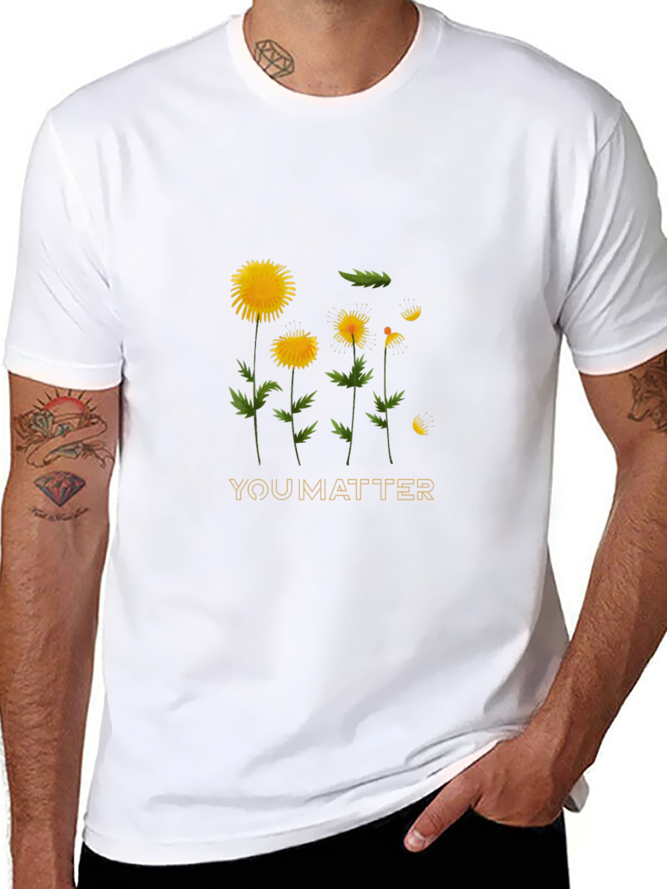 You Matter Dandelion Graphic Black T-Shirt