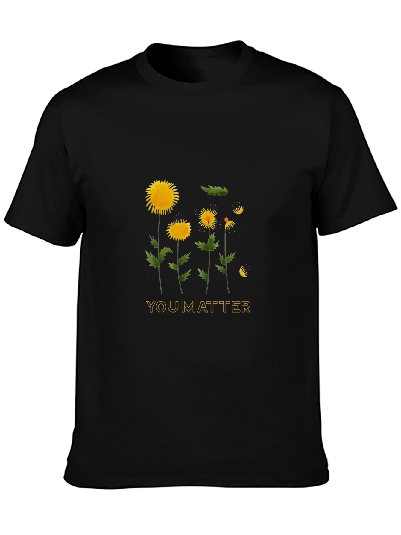 You Matter Dandelion Graphic Black T-Shirt