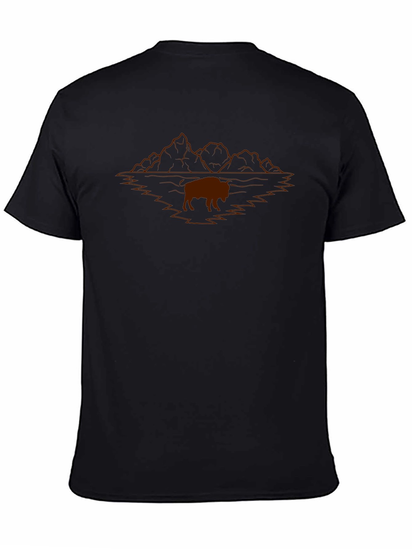 Buffalo Mountain Graphic Tee - Black Cotton Blend