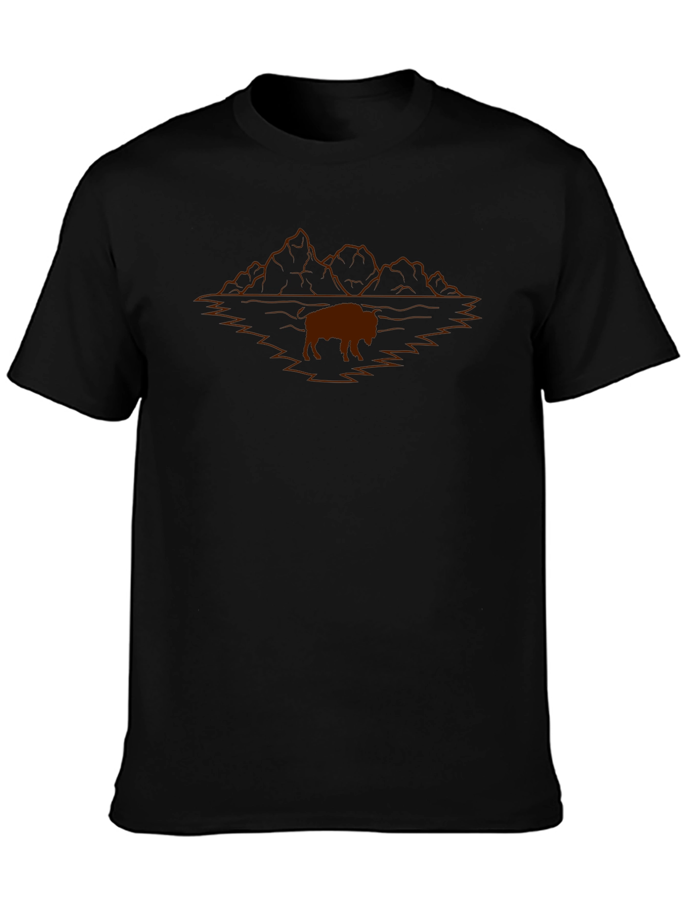 Buffalo Mountain Graphic Tee - Black Cotton Blend