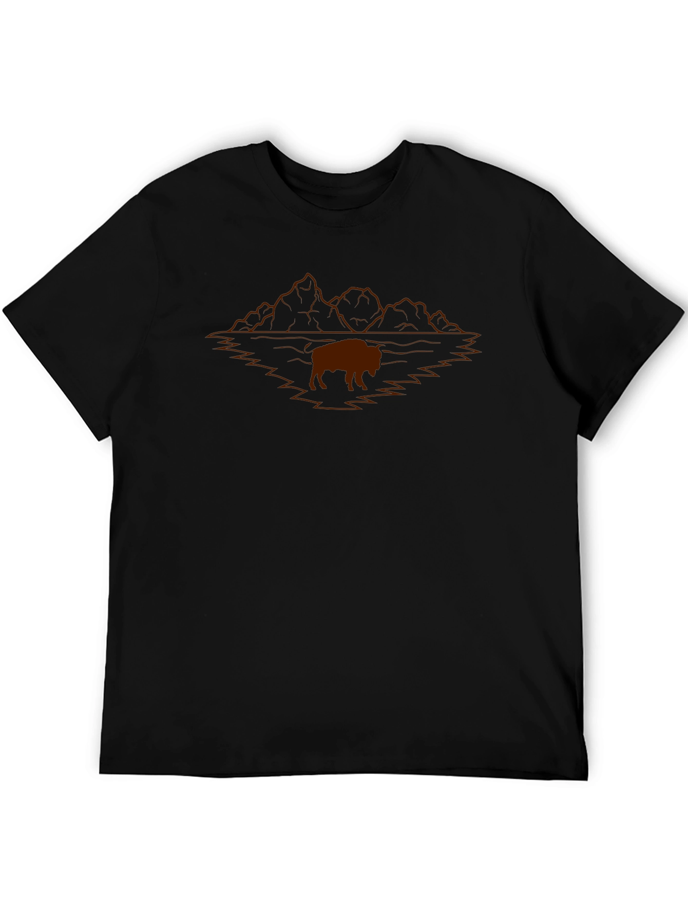 Buffalo Mountain Graphic Tee - Black Cotton Blend