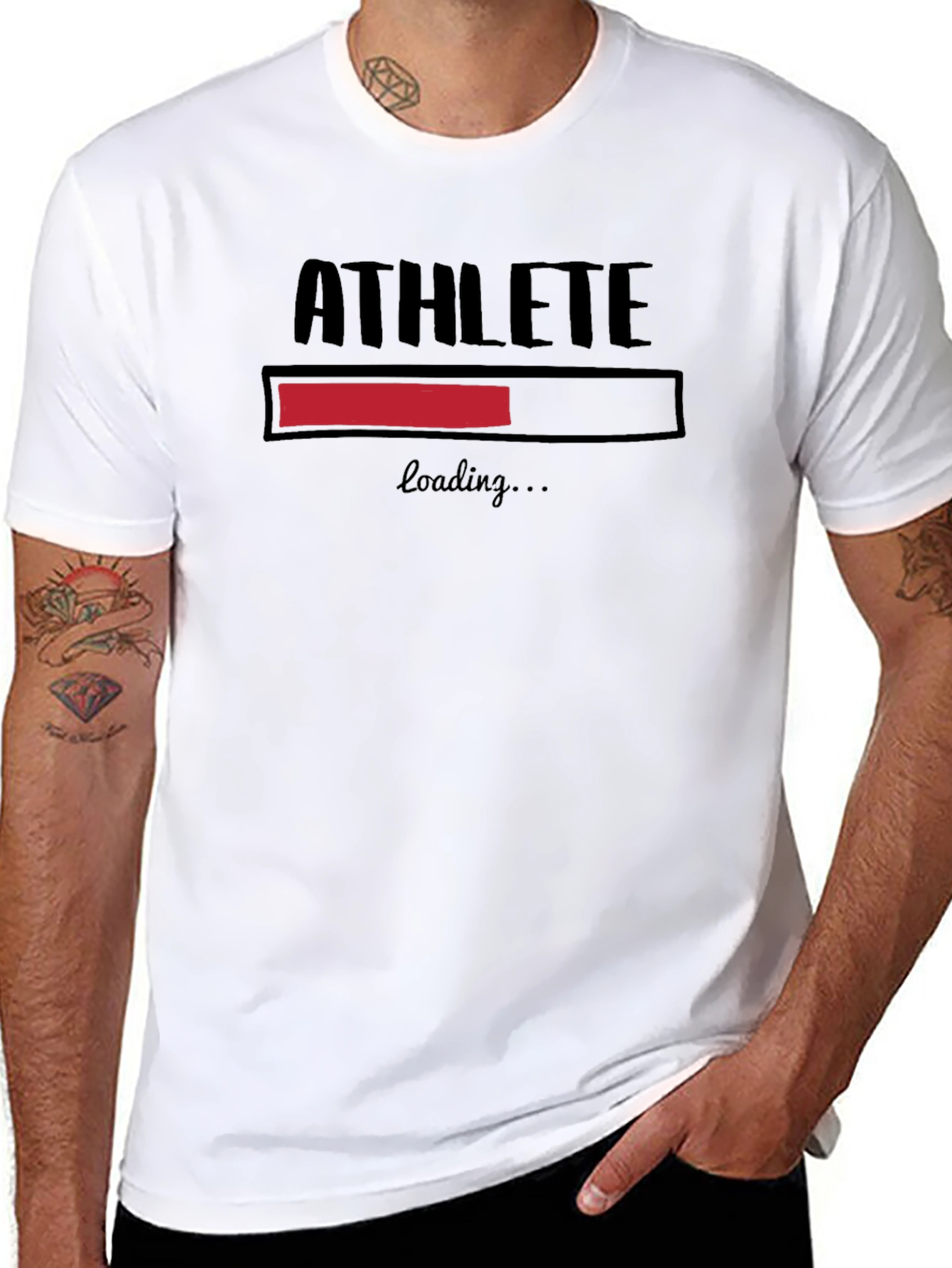 Athlete Loading Black Graphic T-Shirt