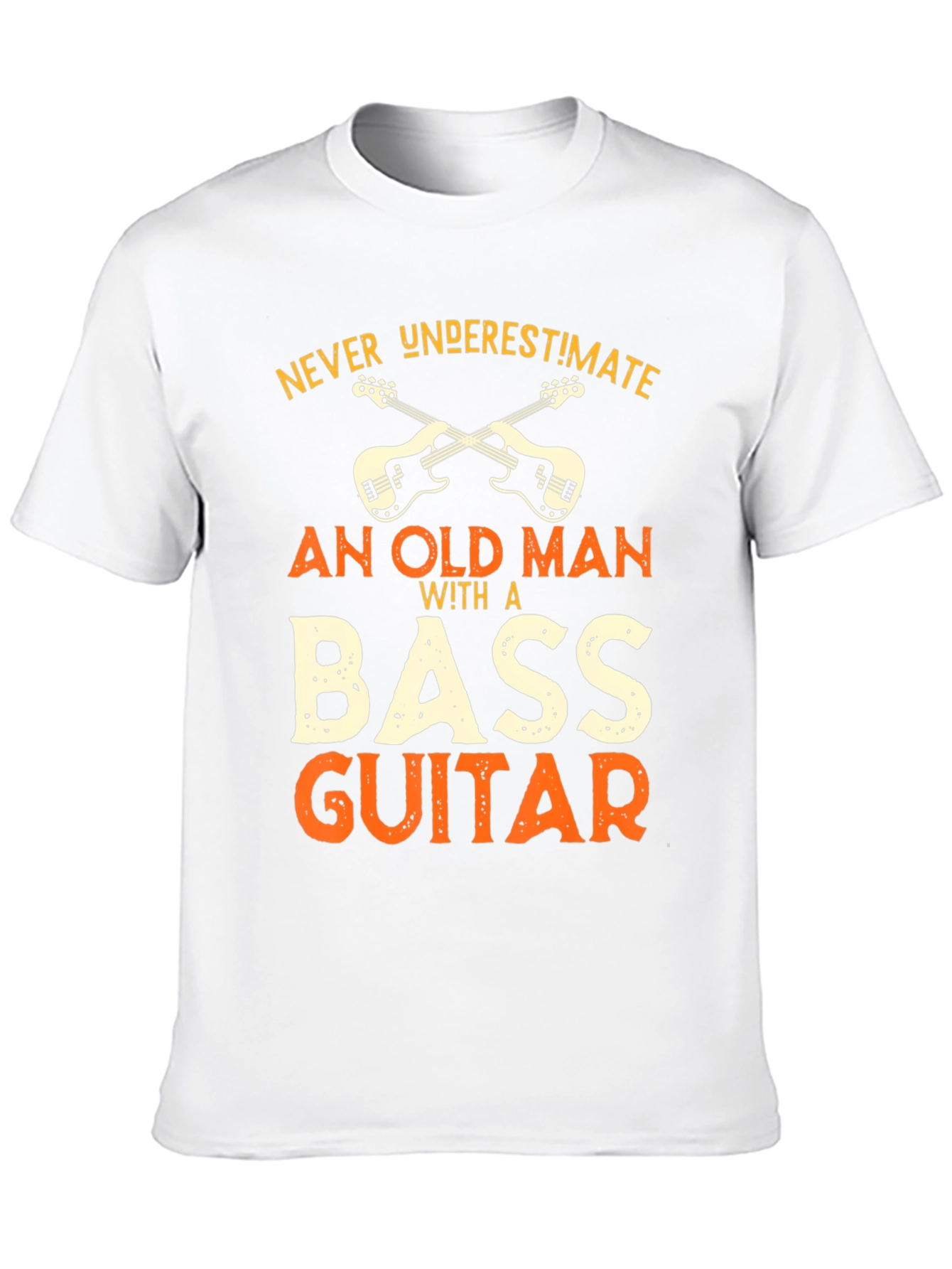 Bass Guitar Old Man Graphic Tee