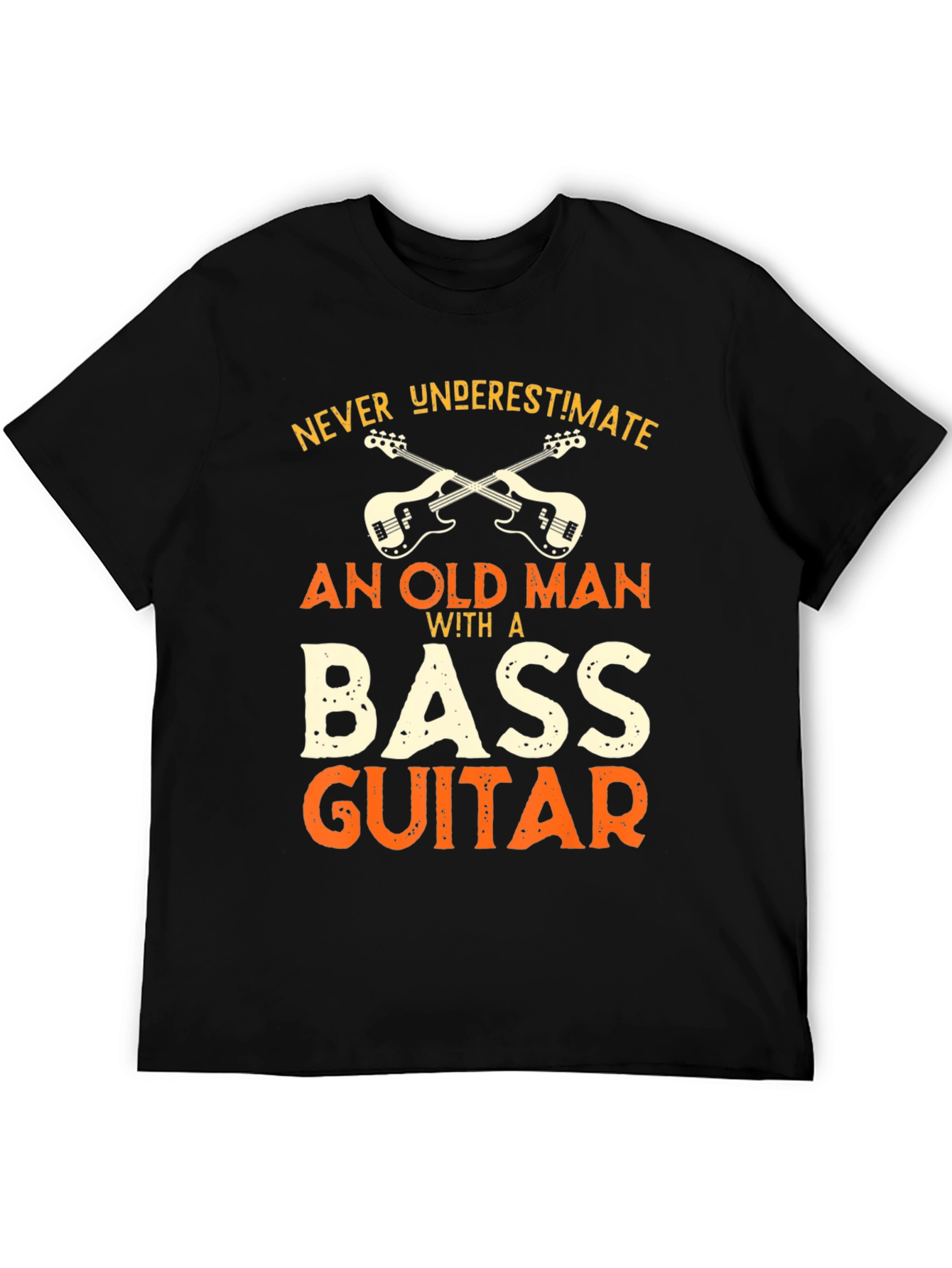 Bass Guitar Old Man Graphic Tee