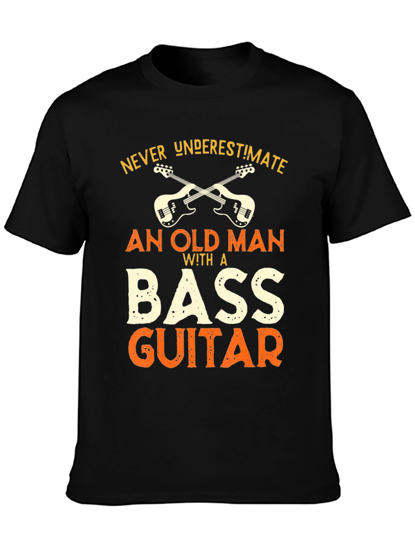 Bass Guitar Old Man Graphic Tee