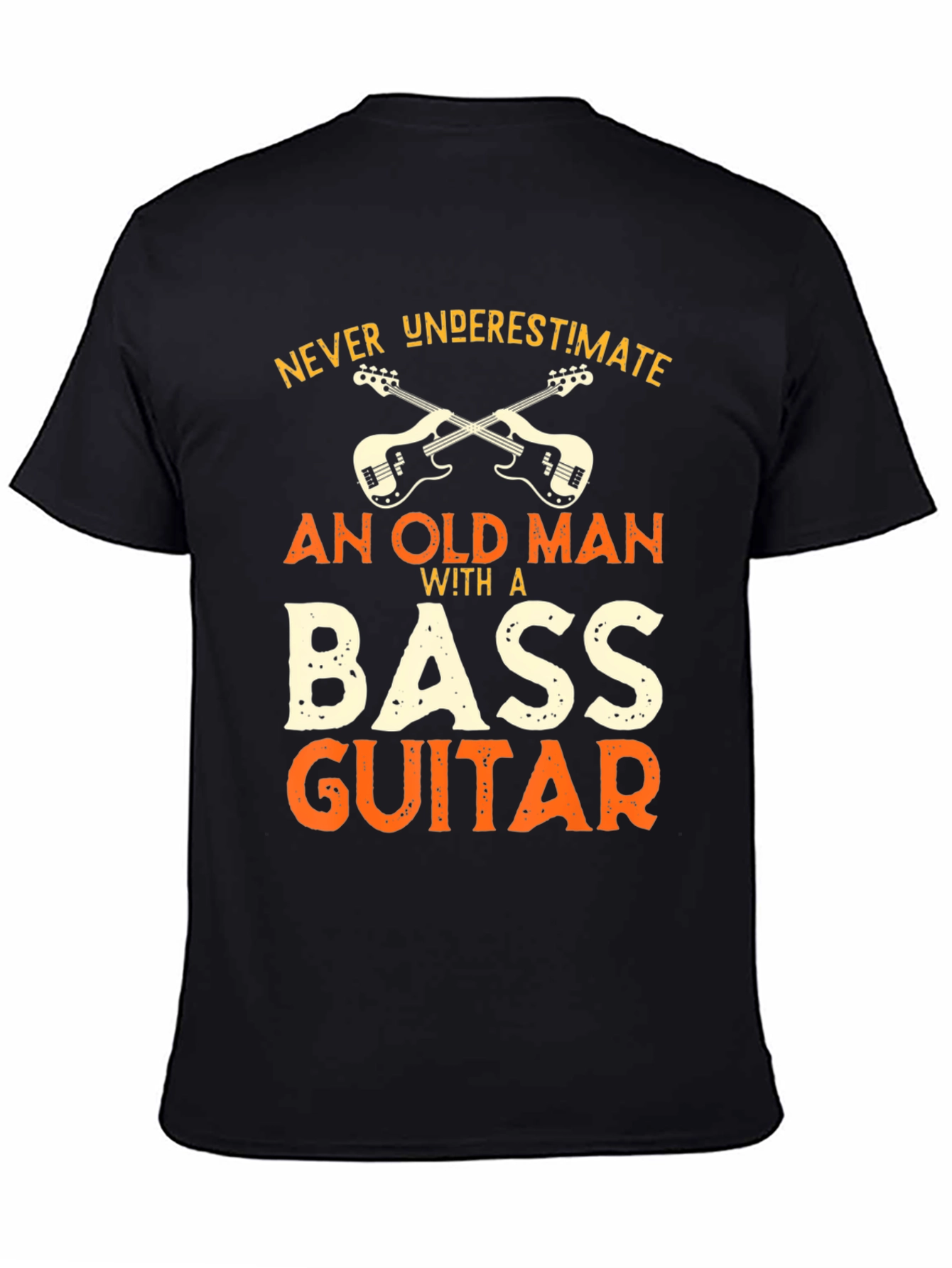 Bass Guitar Old Man Graphic Tee