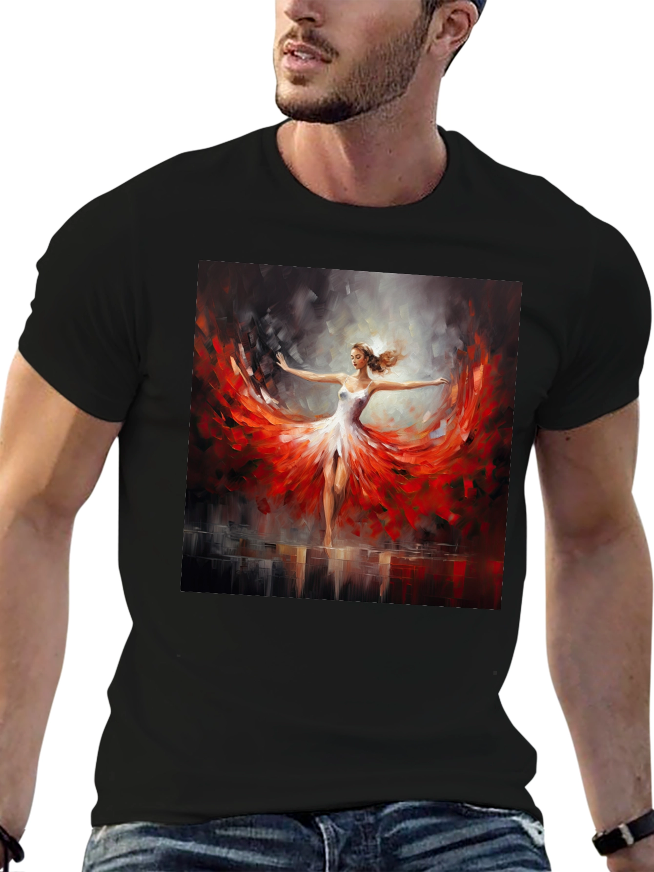 Dancing Lady Graphic Tee - Stylish Art T-Shirt