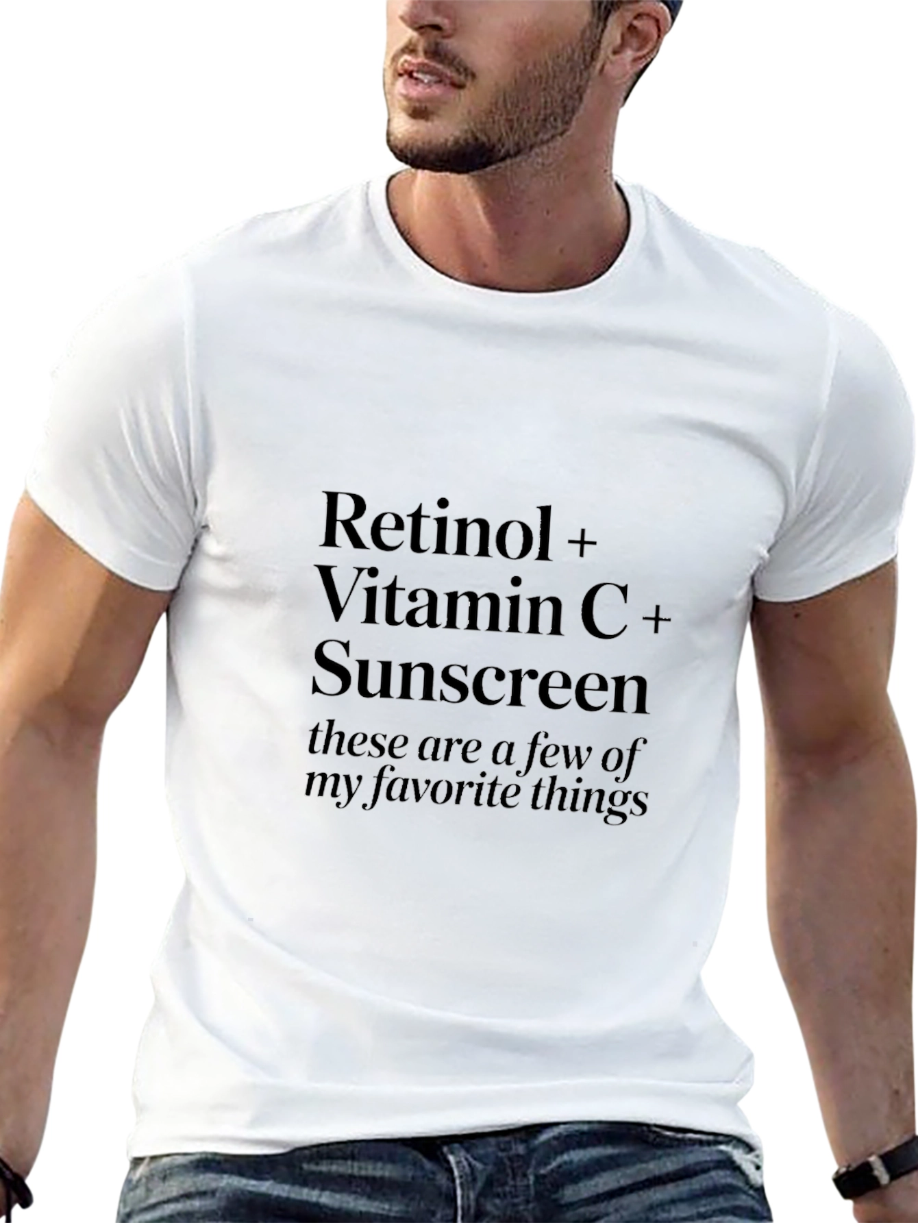 Retinol Vitamin C Sunscreen Favorite Things Black T-Shirt