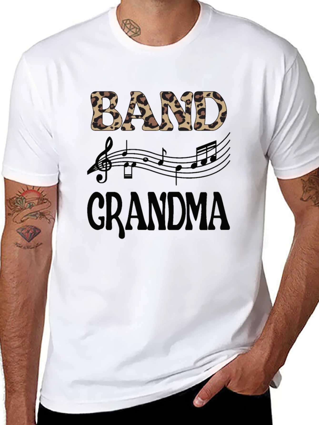 Band Grandma Leopard Print Music Lover T-Shirt