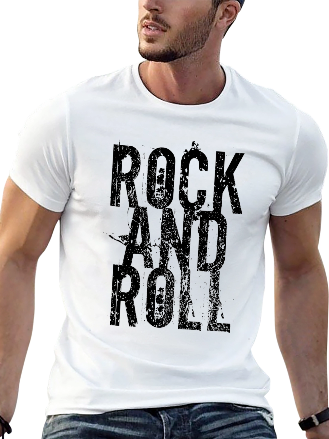 Rock and Roll Black Graphic T-Shirt