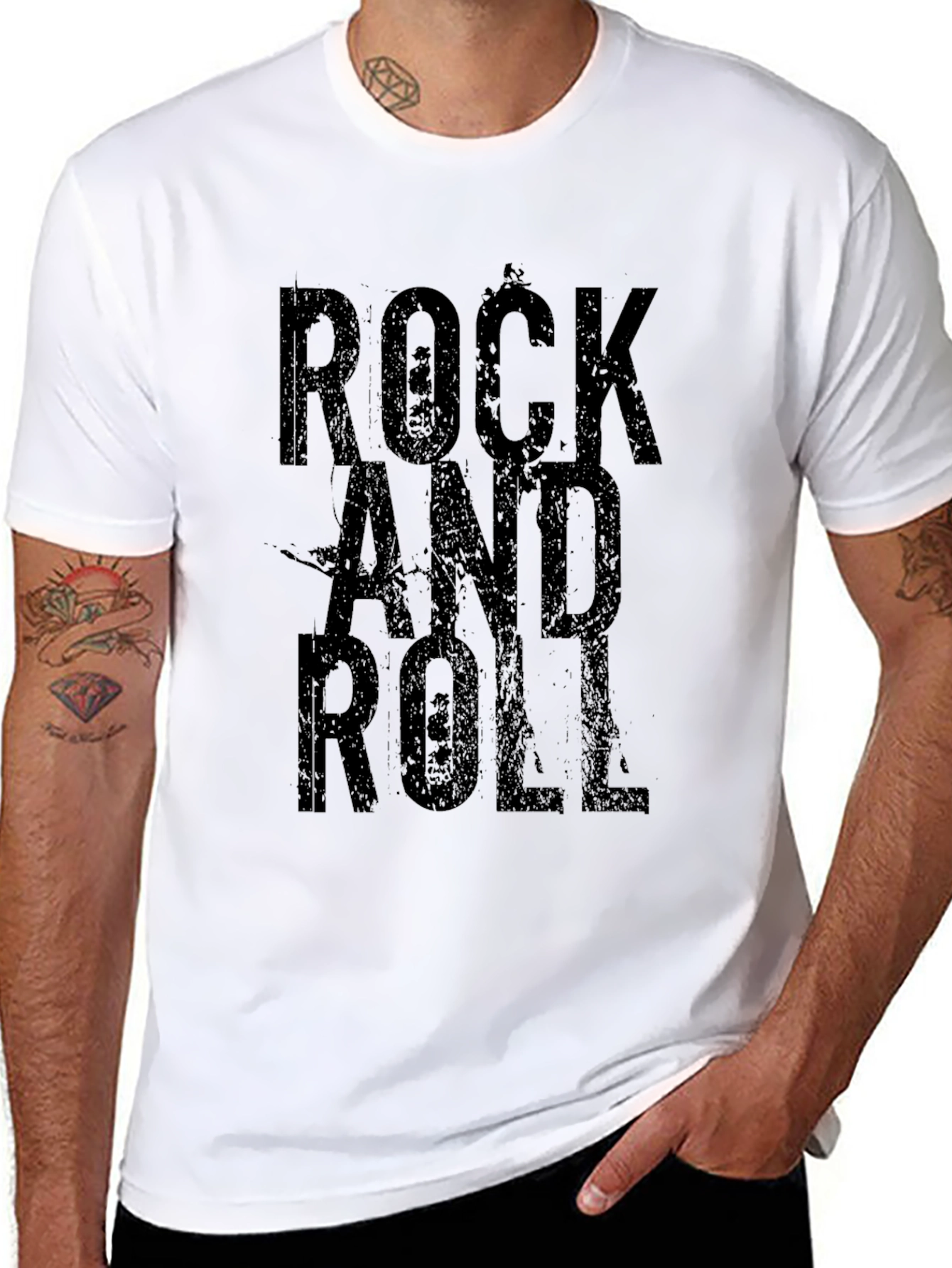 Rock and Roll Black Graphic T-Shirt
