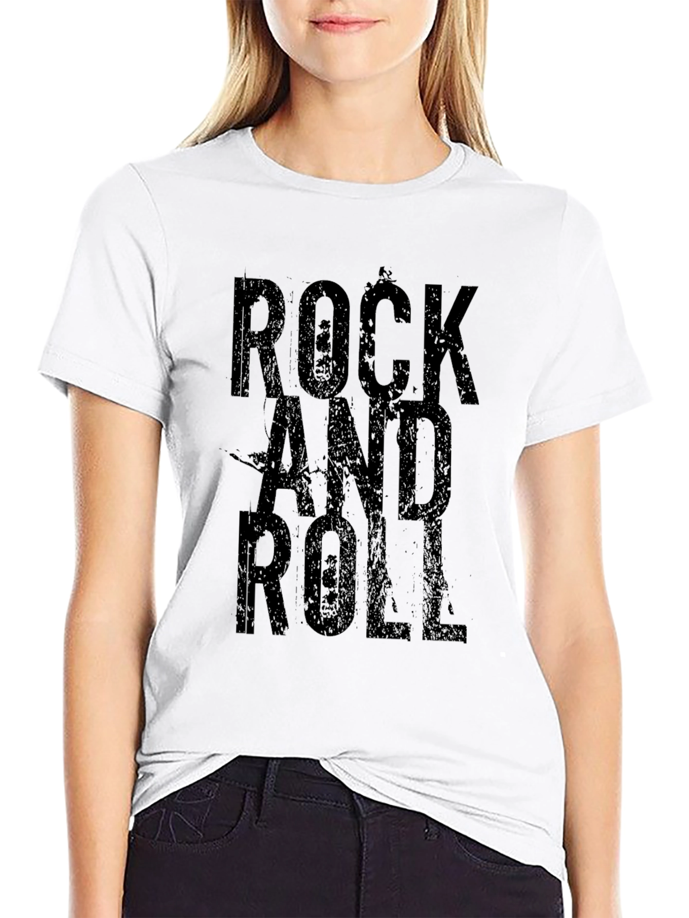 Rock and Roll Black Graphic T-Shirt