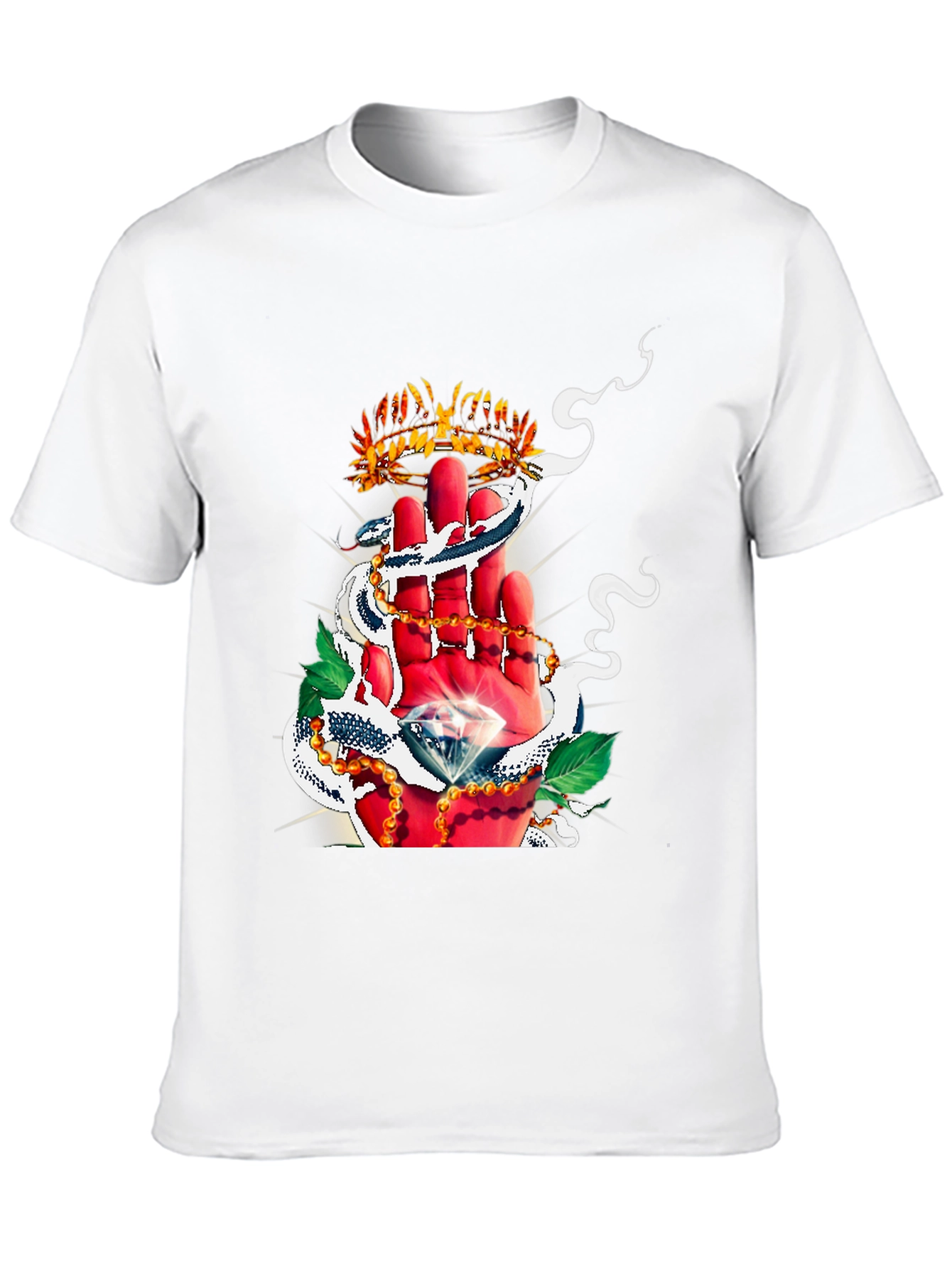 Crown & Diamond Graphic Print Black T-Shirt