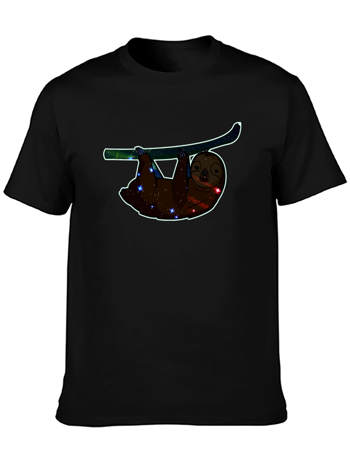 Sloth Galaxy T-Shirt - Comfortable Black Cotton Tee