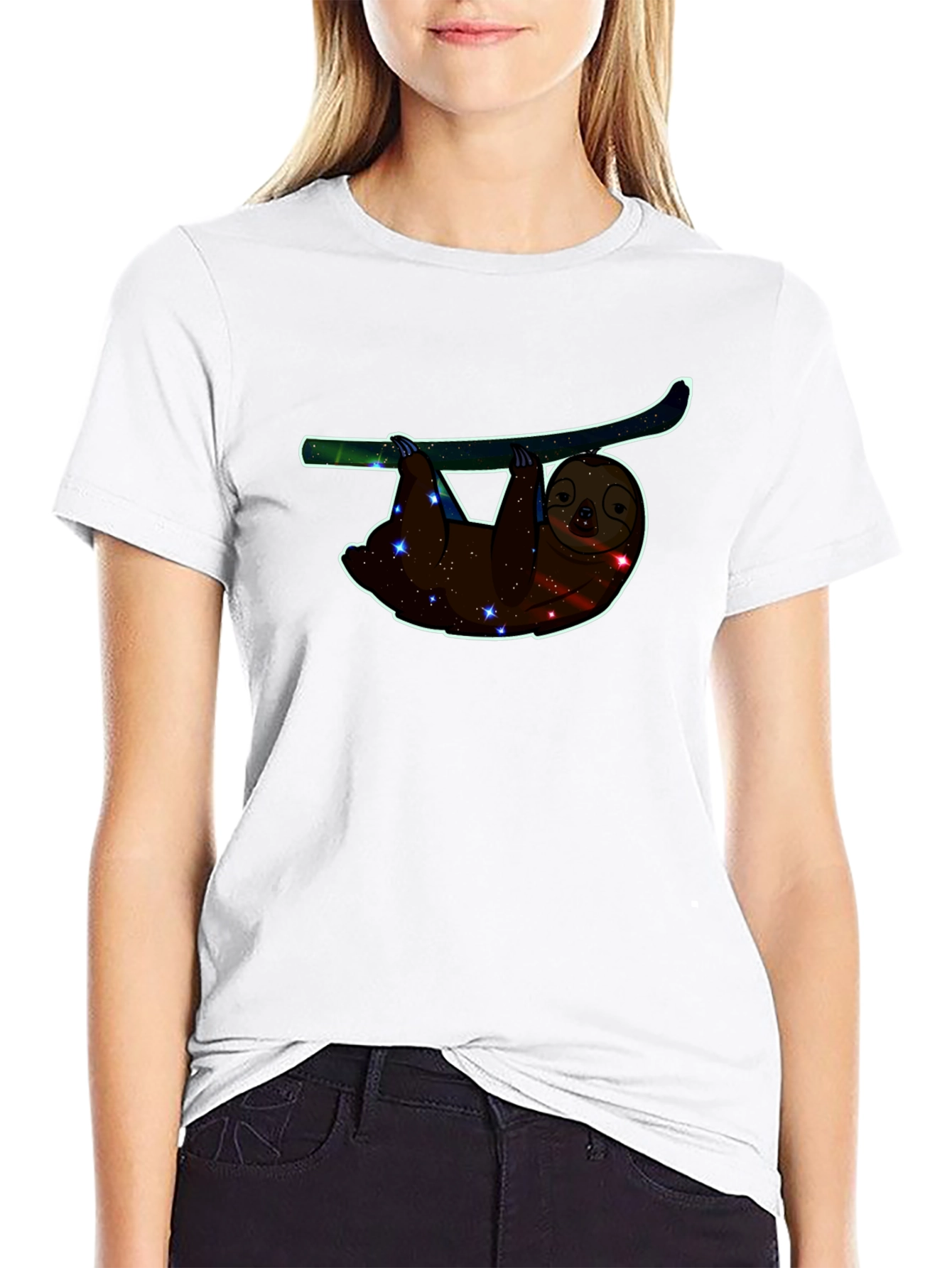 Sloth Galaxy T-Shirt - Comfortable Black Cotton Tee