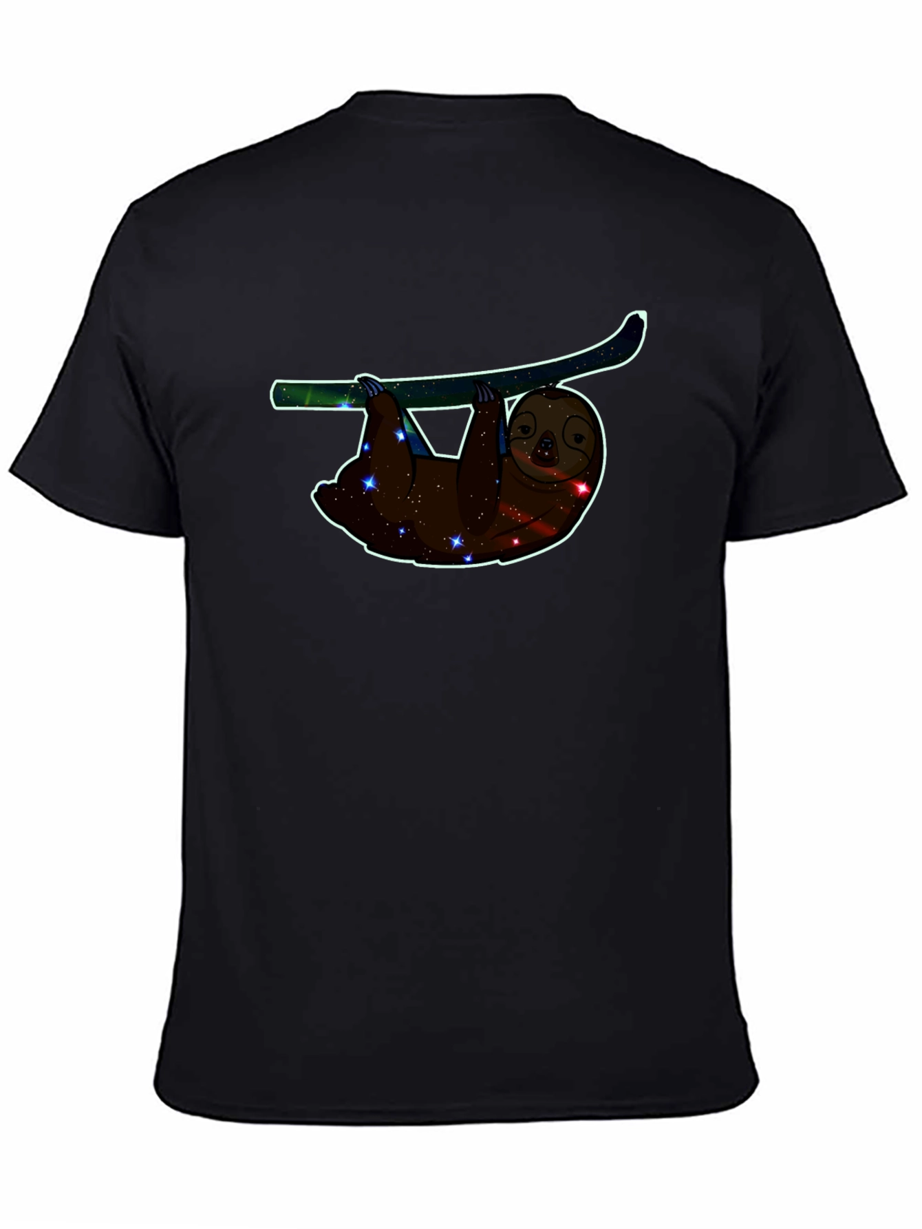 Sloth Galaxy T-Shirt - Comfortable Black Cotton Tee
