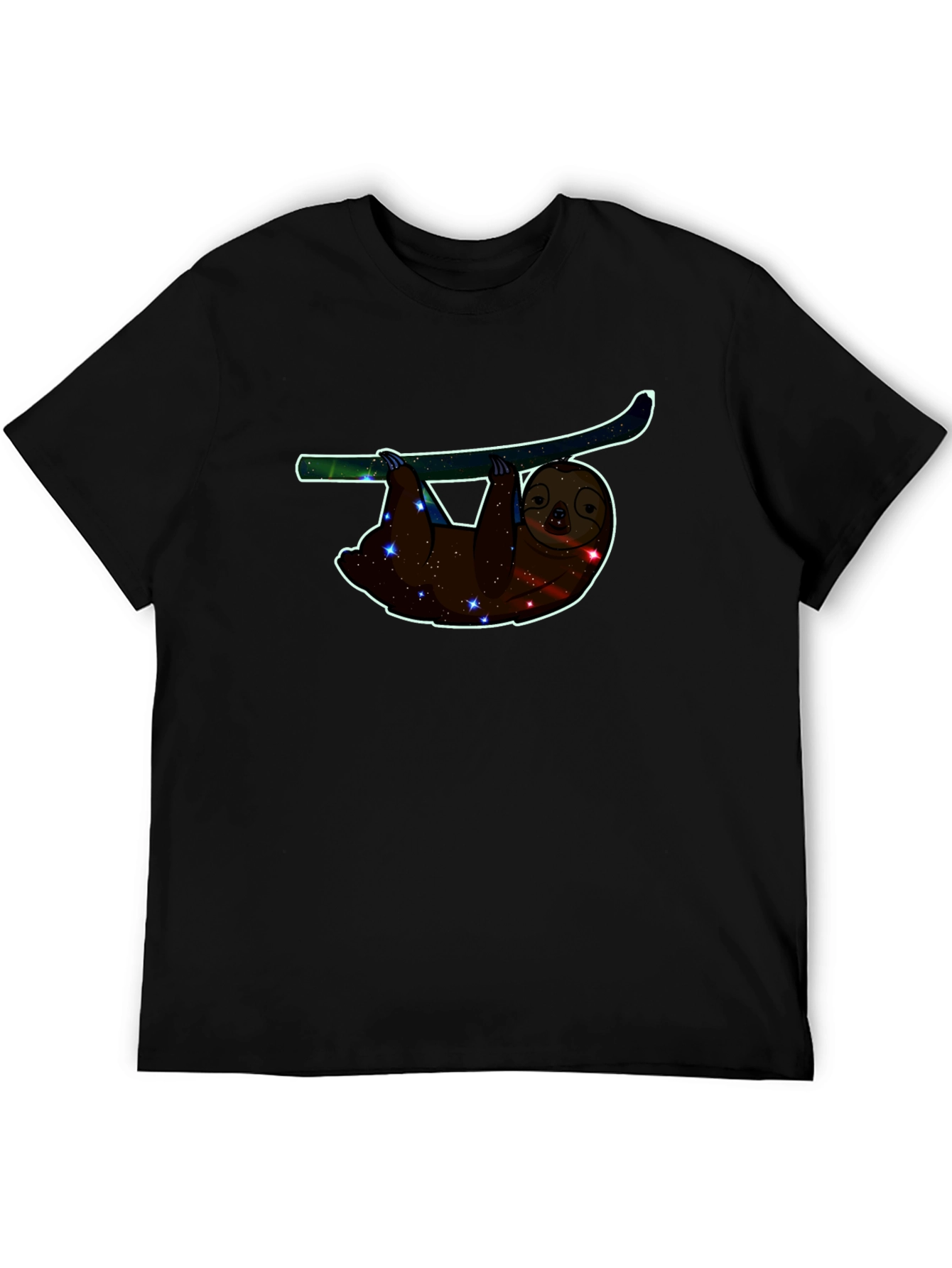 Sloth Galaxy T-Shirt - Comfortable Black Cotton Tee