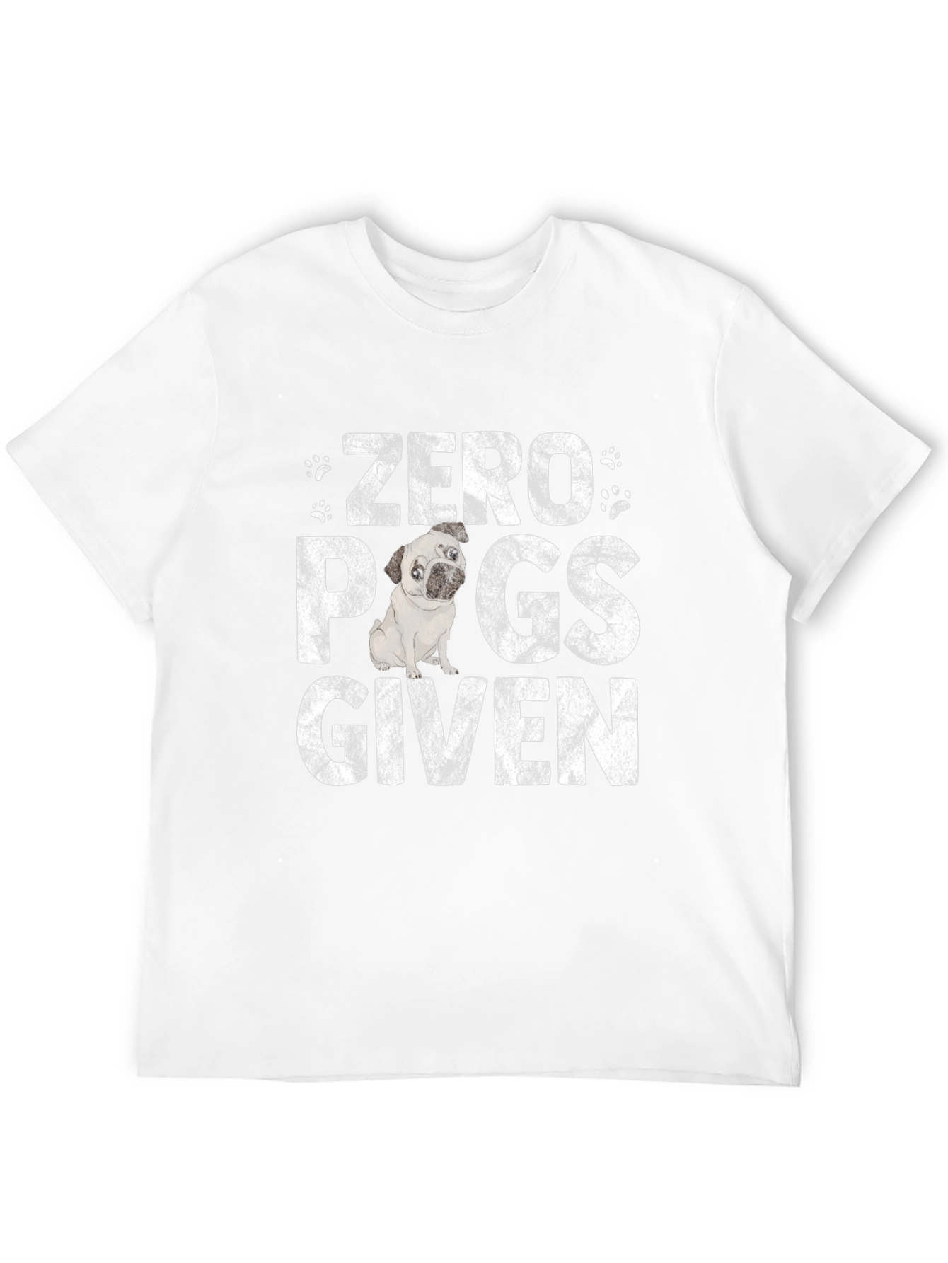 Zero Pugs Given Black T-Shirt