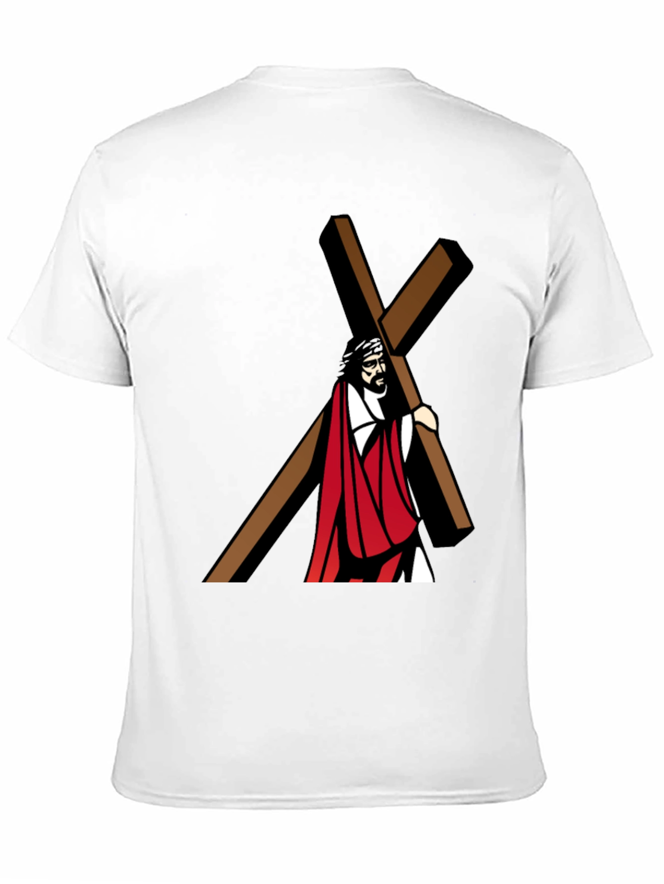 Jesus Carrying Cross Graphic T-Shirt - Black