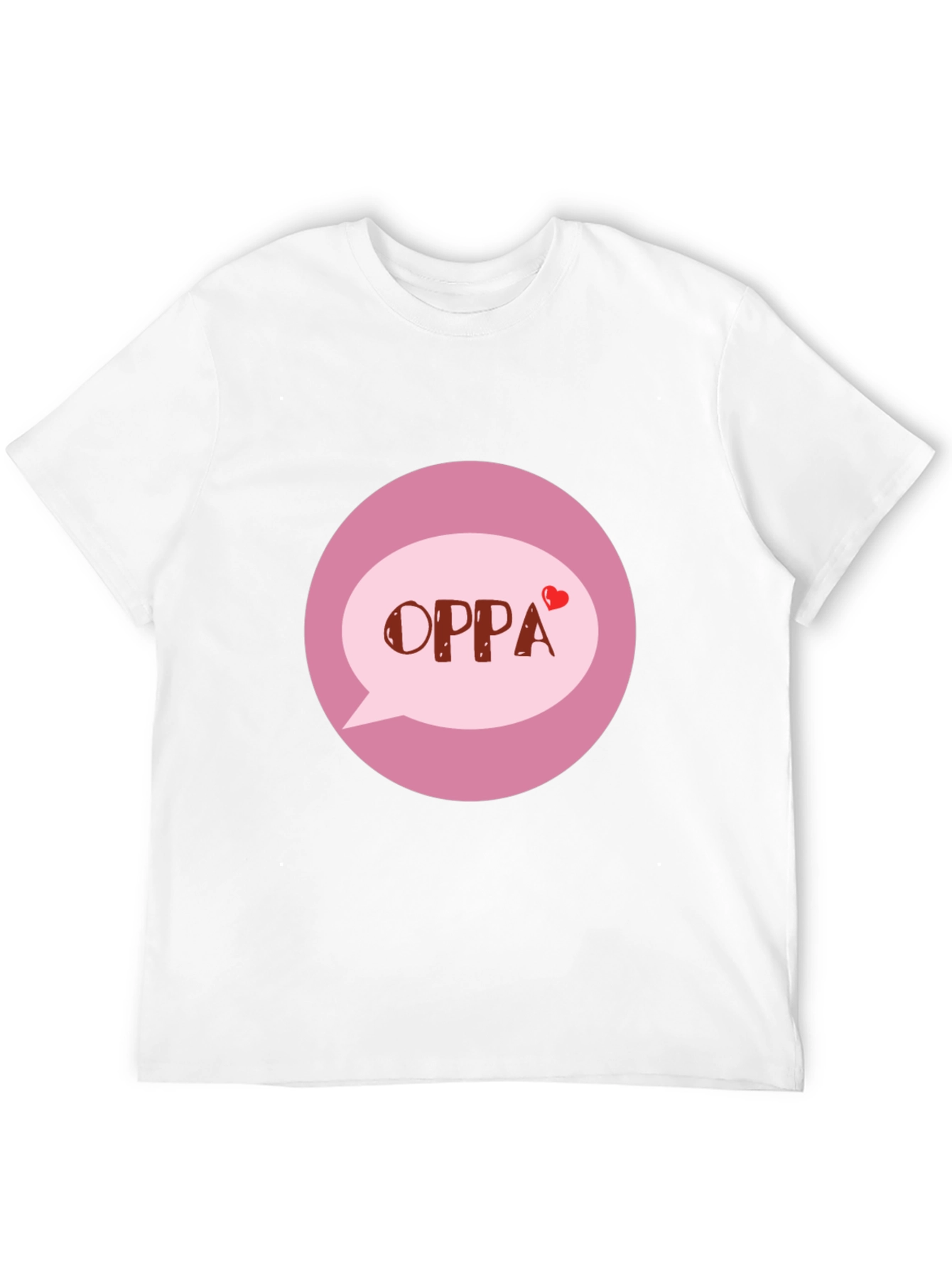 Oppa T-Shirt - Korean Heart Design Black Tee