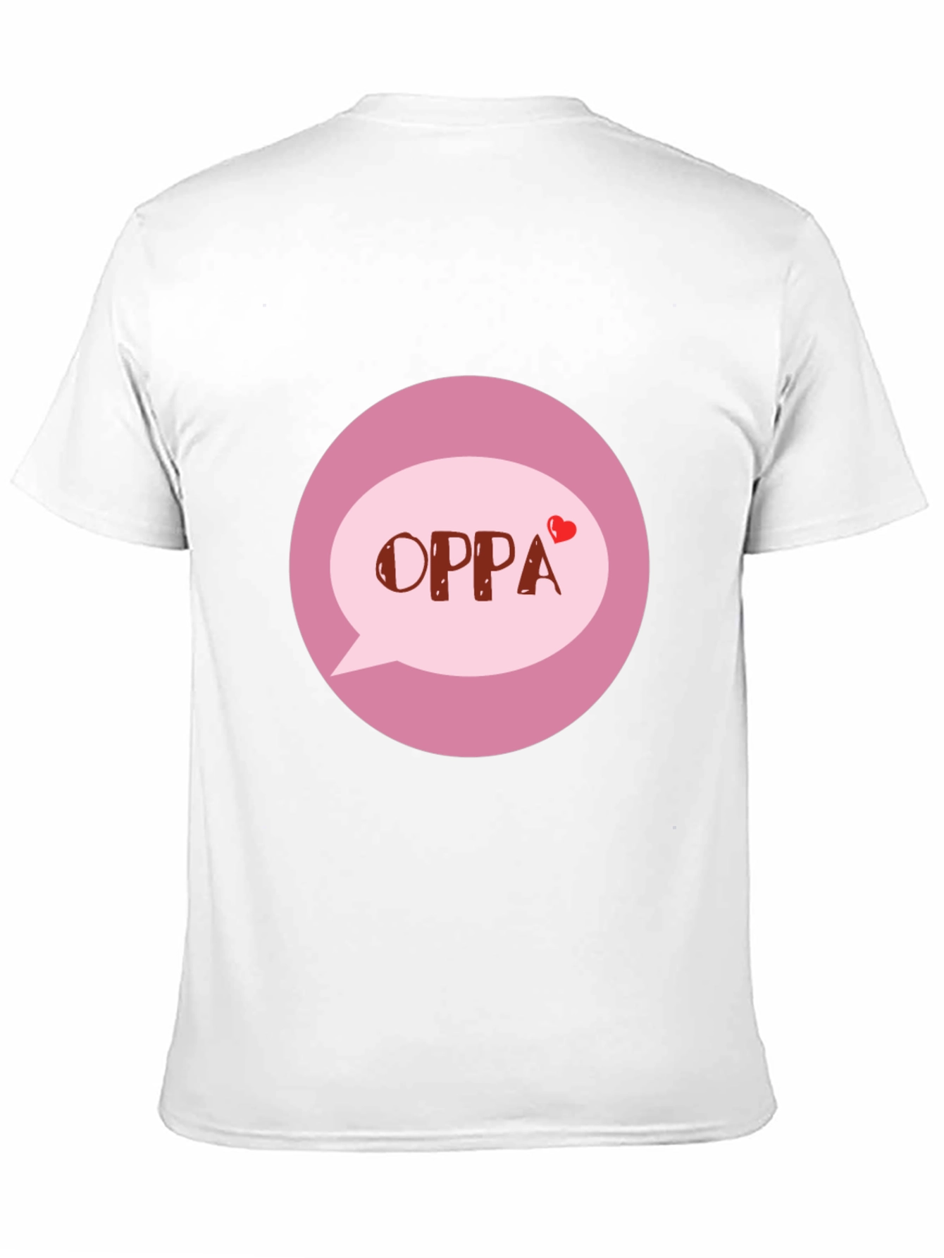 Oppa T-Shirt - Korean Heart Design Black Tee