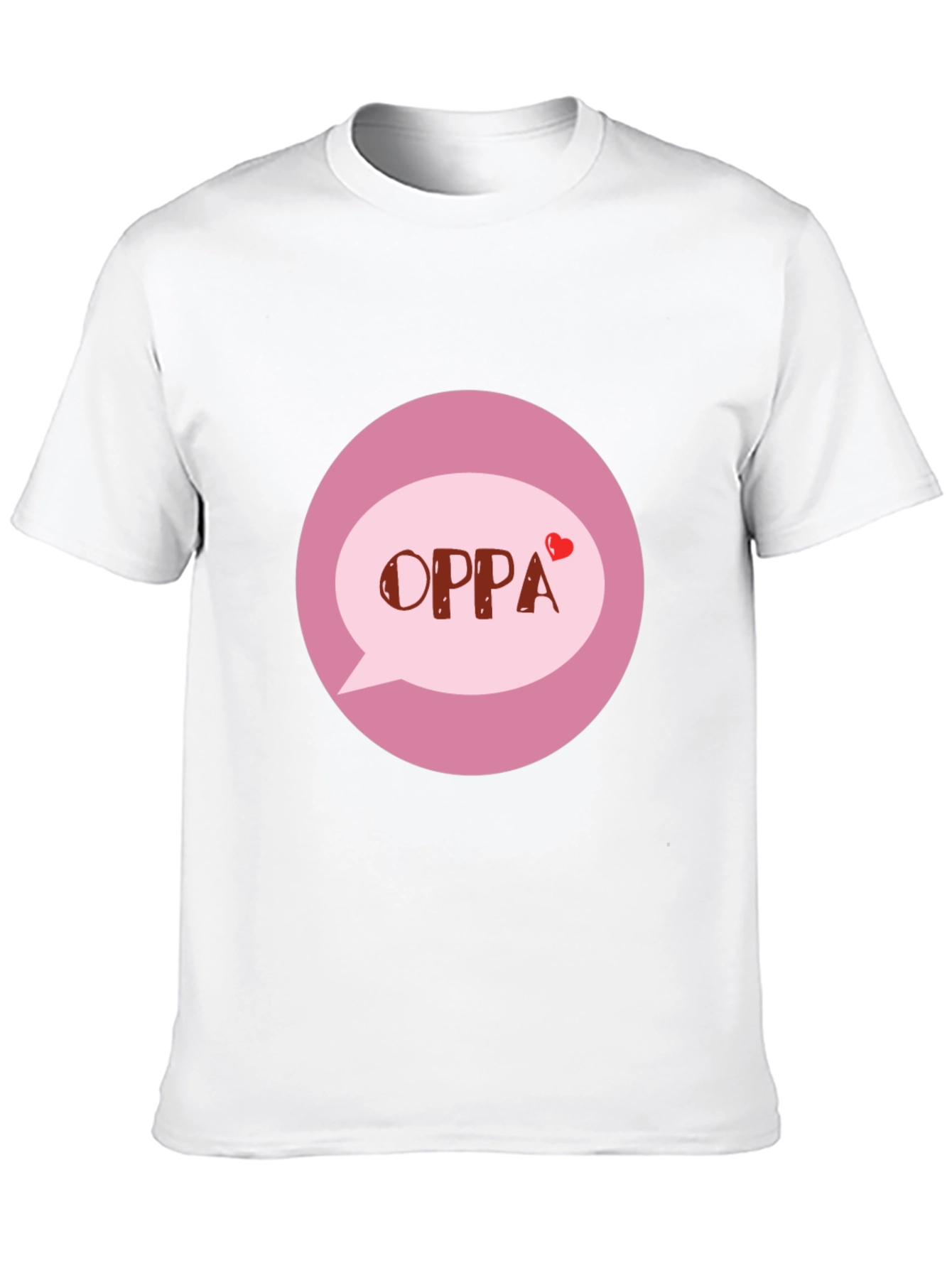 Oppa T-Shirt - Korean Heart Design Black Tee