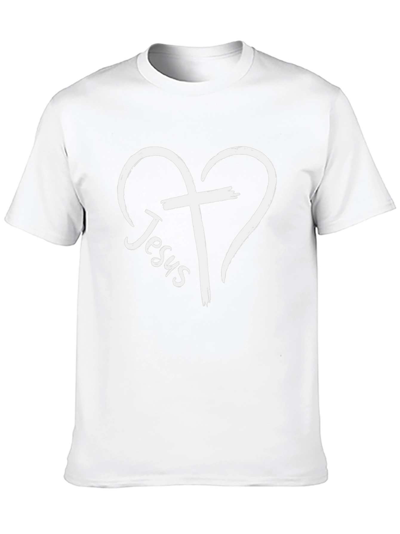 Jesus Heart Cross Graphic Tee - Black