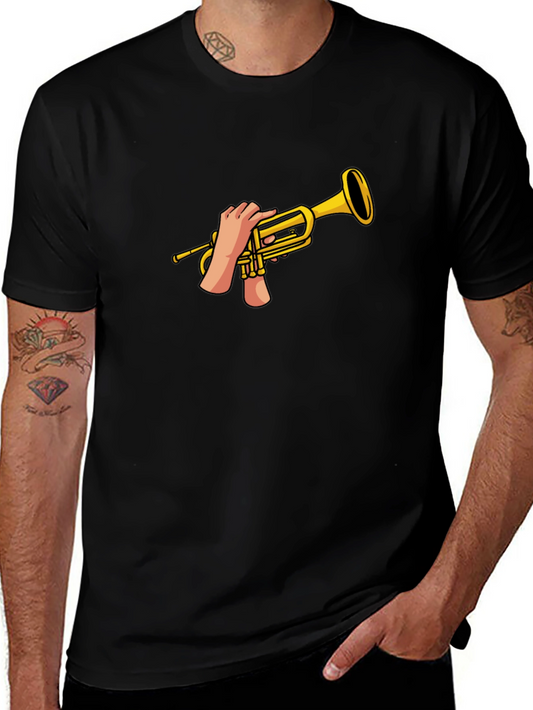 Trumpet Hands Graphic T-Shirt - Black
