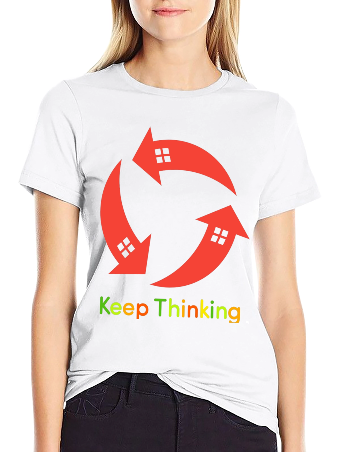 Keep Thinking Arrow House Graphic T-Shirt