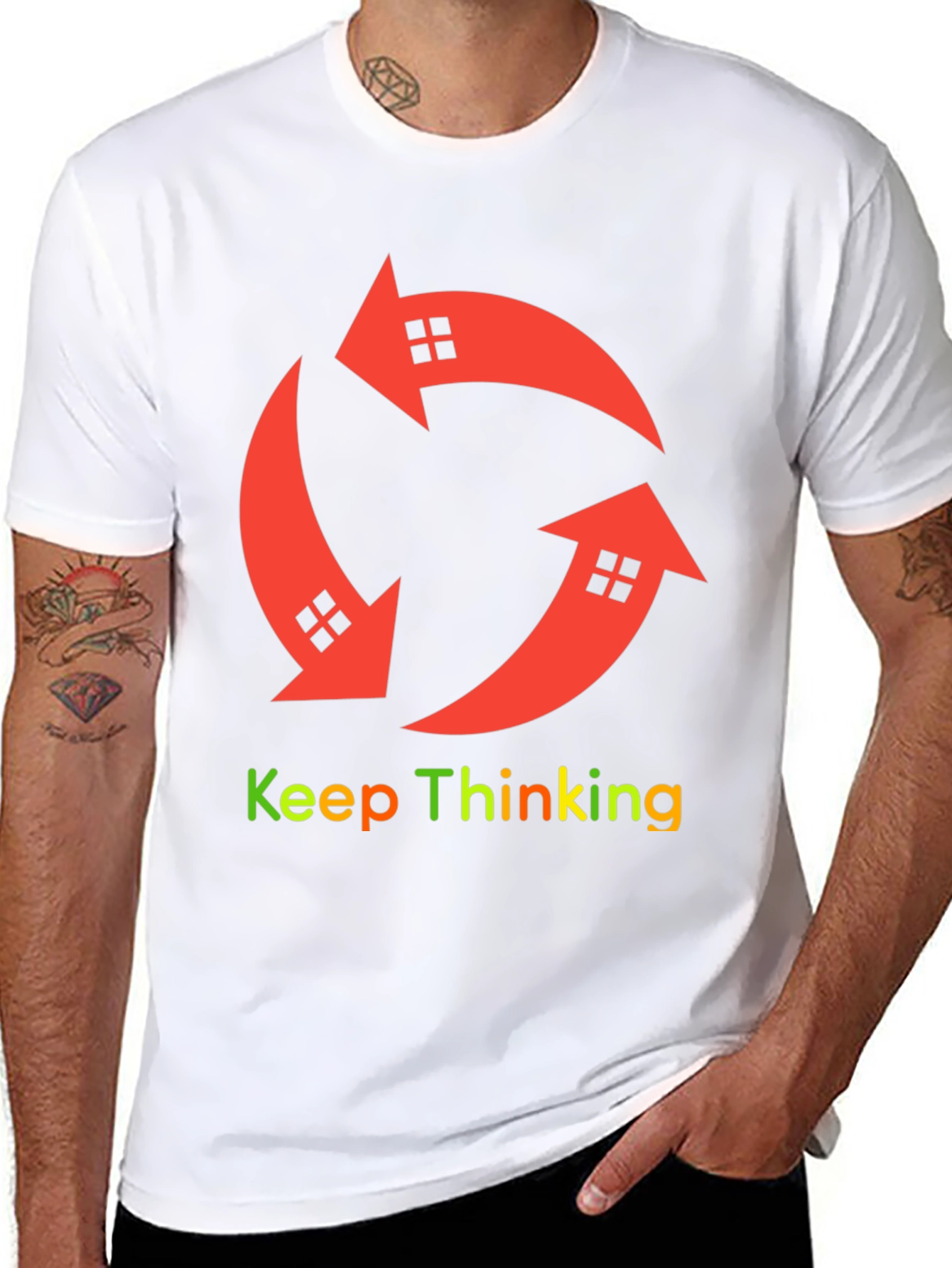Keep Thinking Arrow House Graphic T-Shirt