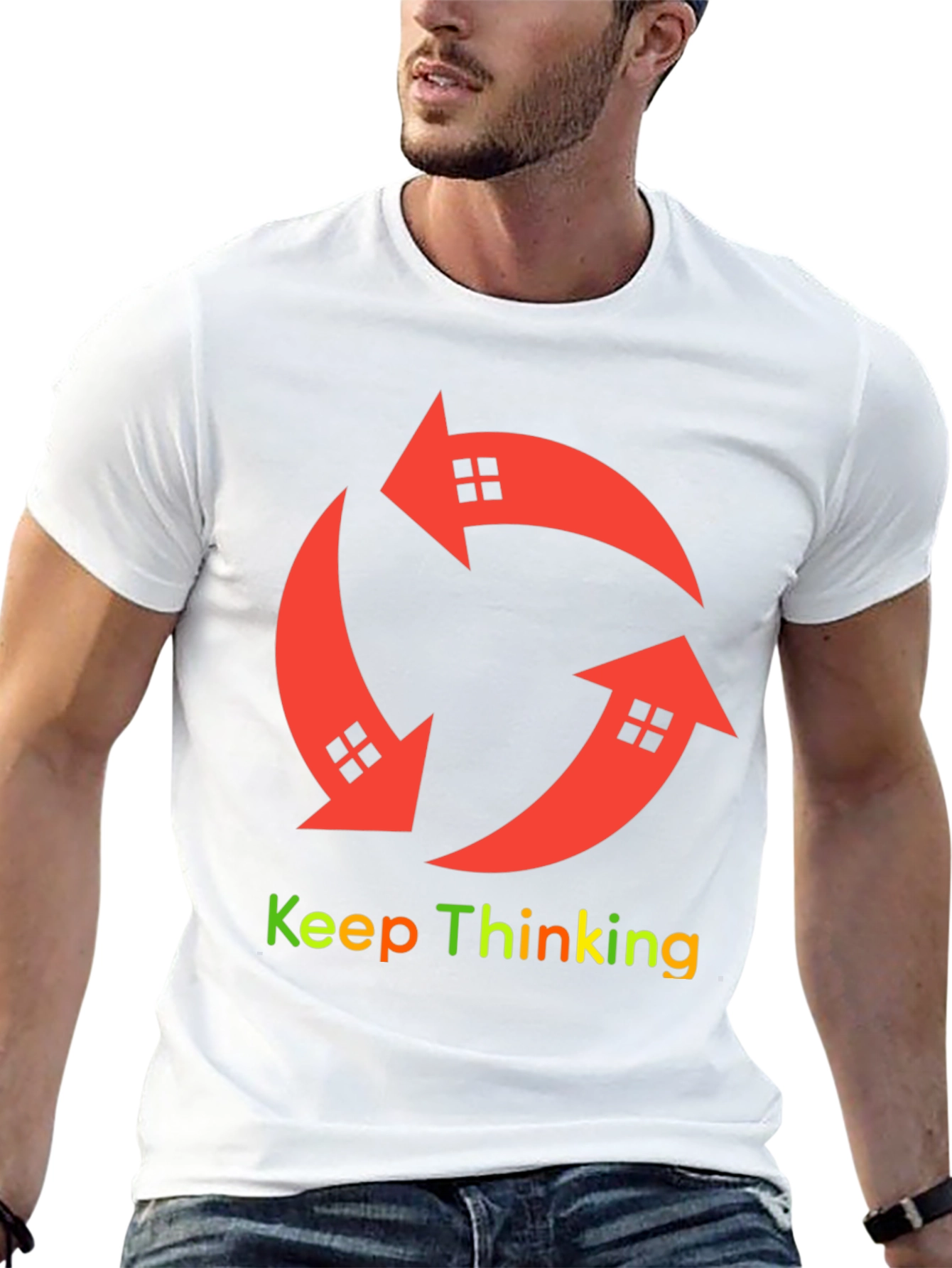 Keep Thinking Arrow House Graphic T-Shirt