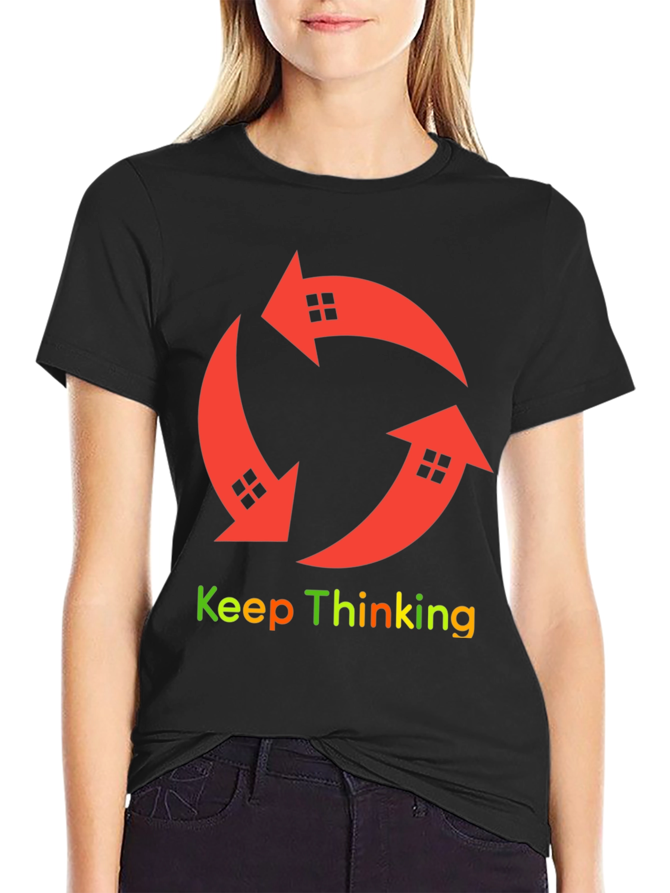 Keep Thinking Arrow House Graphic T-Shirt