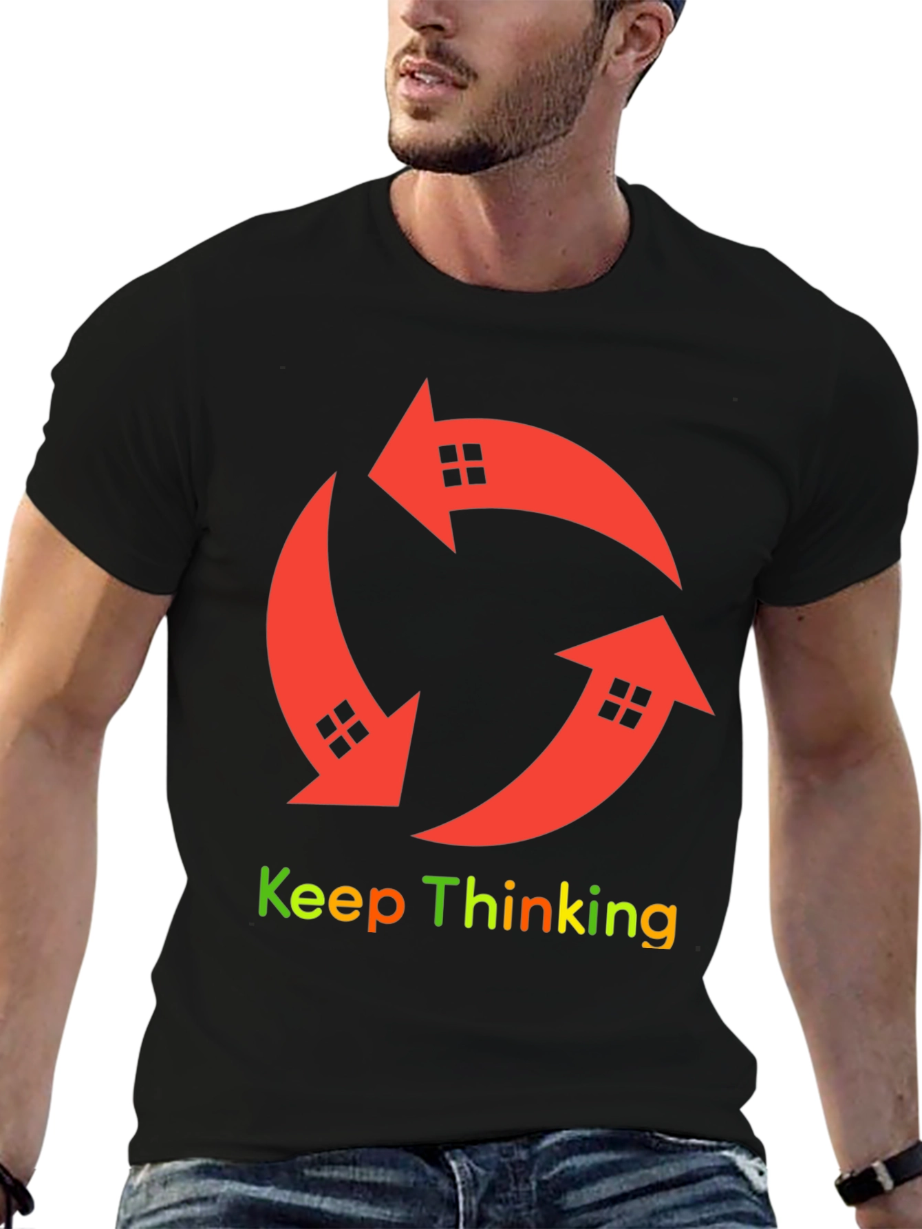 Keep Thinking Arrow House Graphic T-Shirt