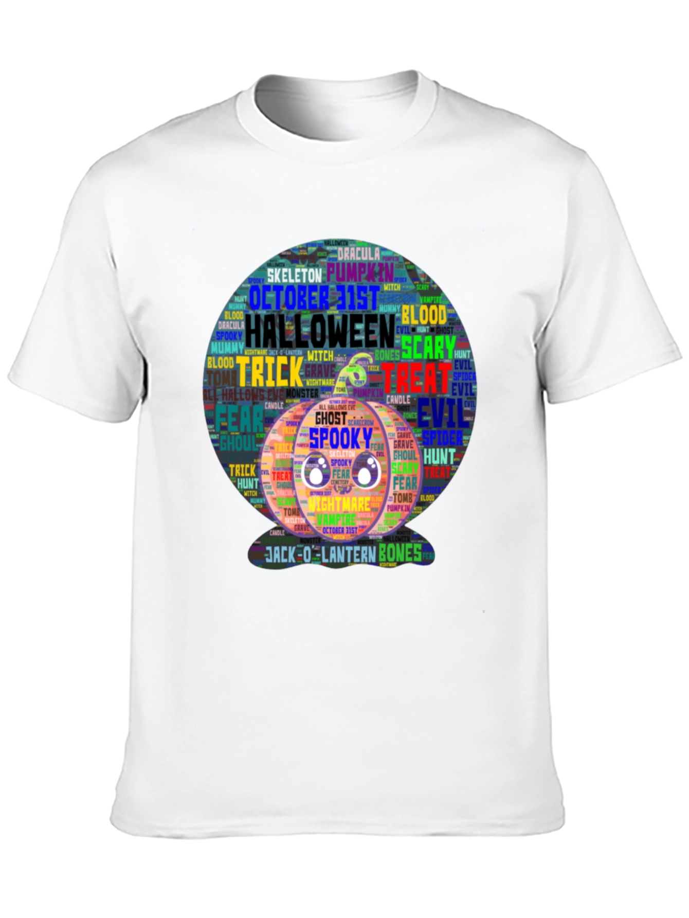 Halloween Word Art Pumpkin T-Shirt