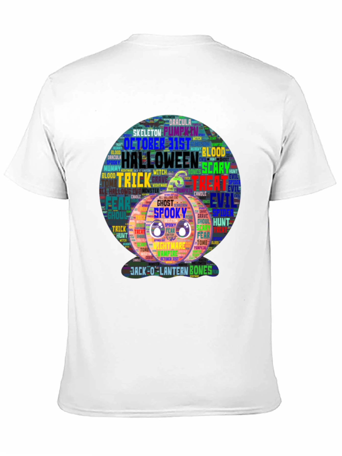 Halloween Word Art Pumpkin T-Shirt
