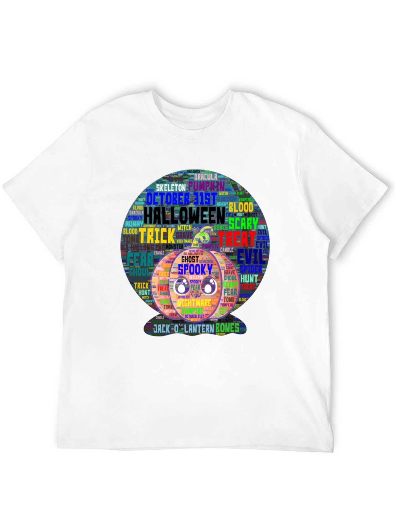Halloween Word Art Pumpkin T-Shirt