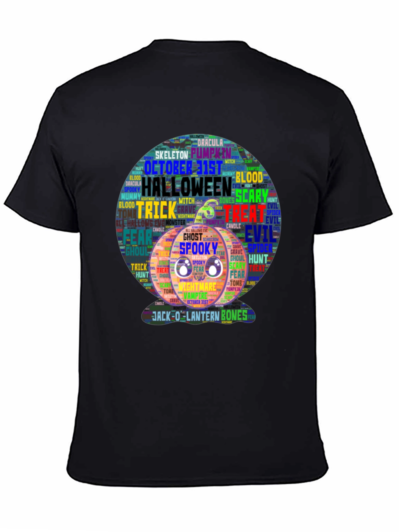 Halloween Word Art Pumpkin T-Shirt